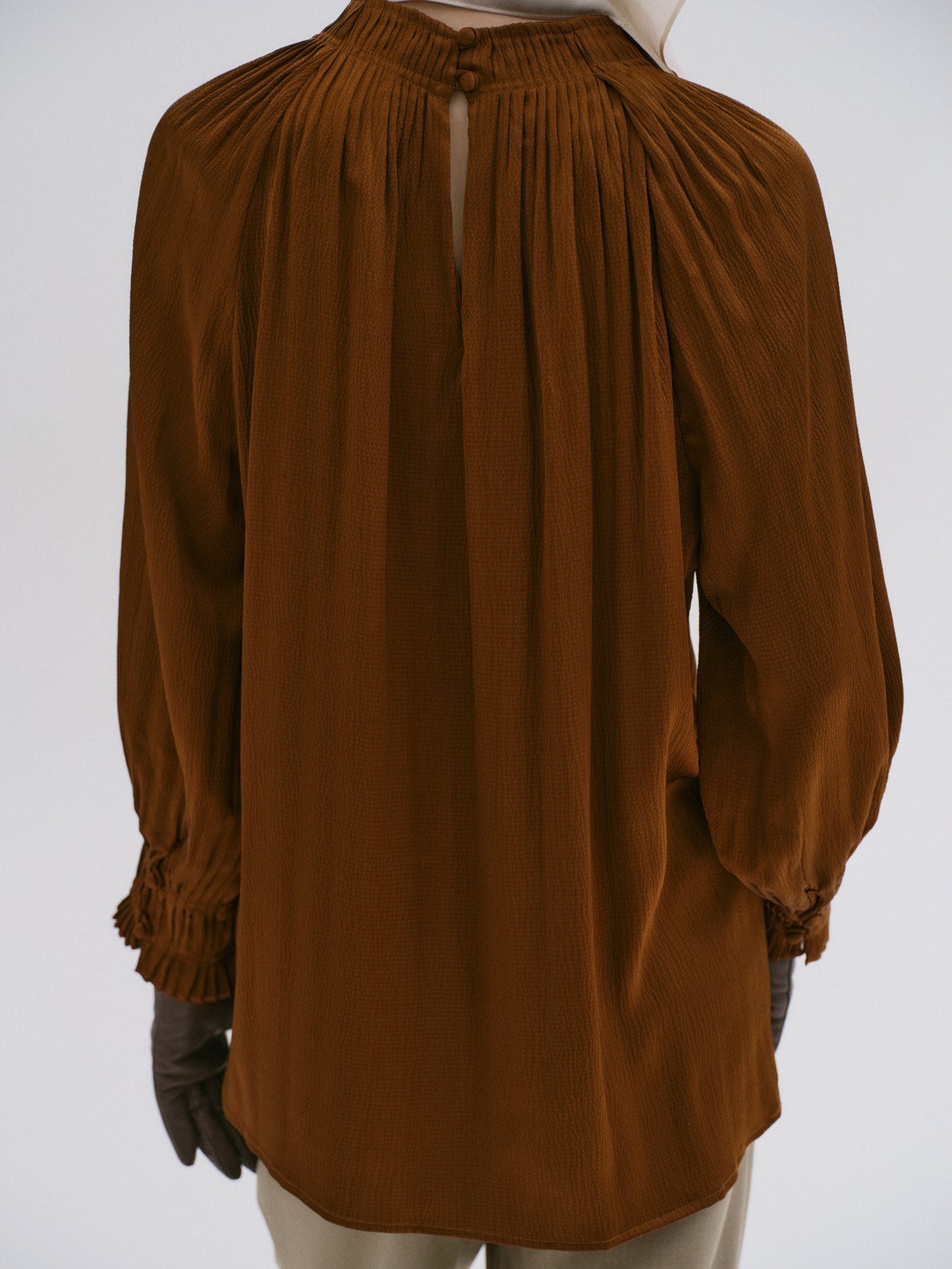 Girelle Satin Blouse, Sugar Almond