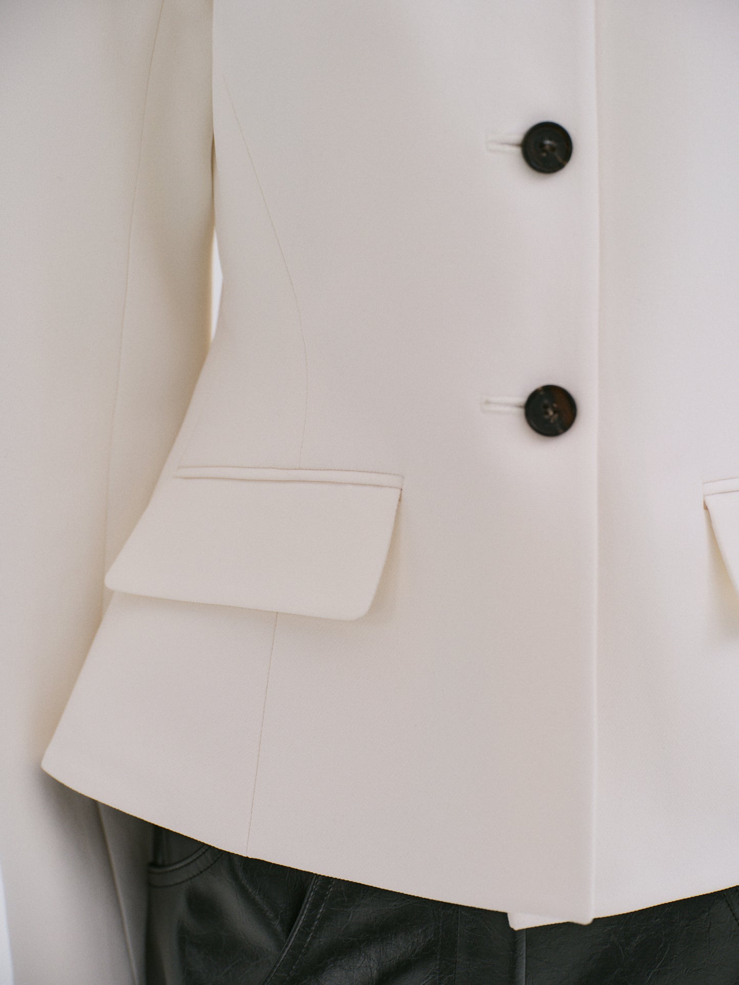 Sevyn Peplum Fitted Jacket, Porcelain
