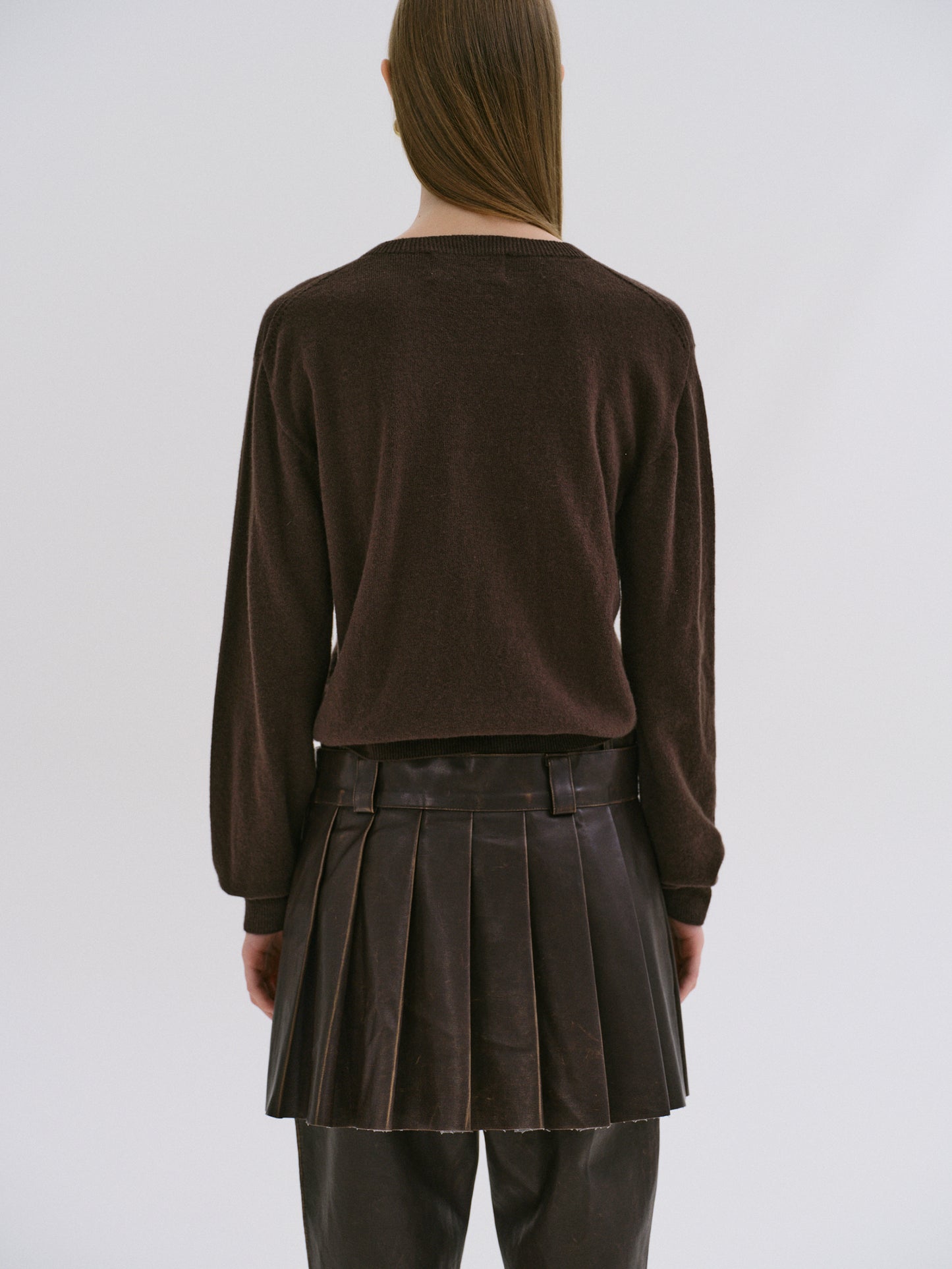 Wool Cashmere Round Knit, Wood
