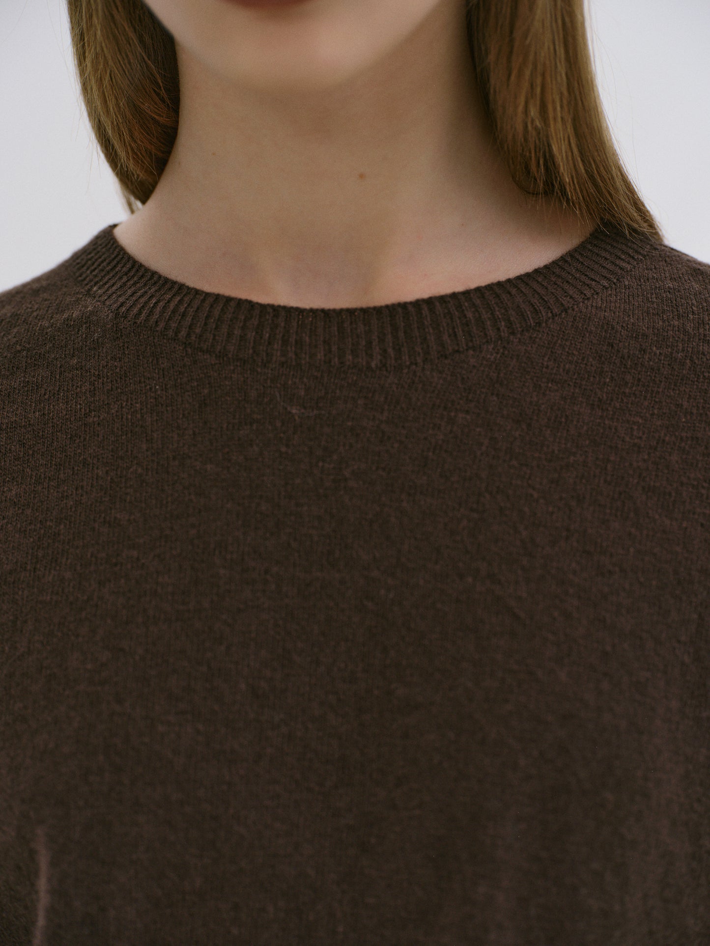 Wool Cashmere Round Knit, Wood