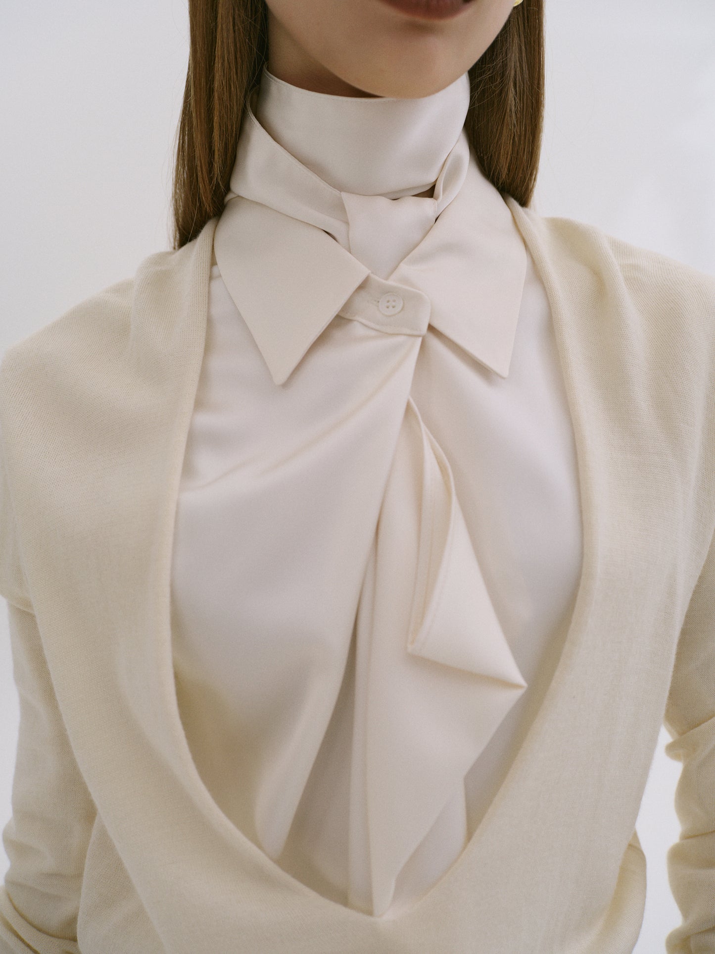 Plunge V-Neck Pullover, Macadamia