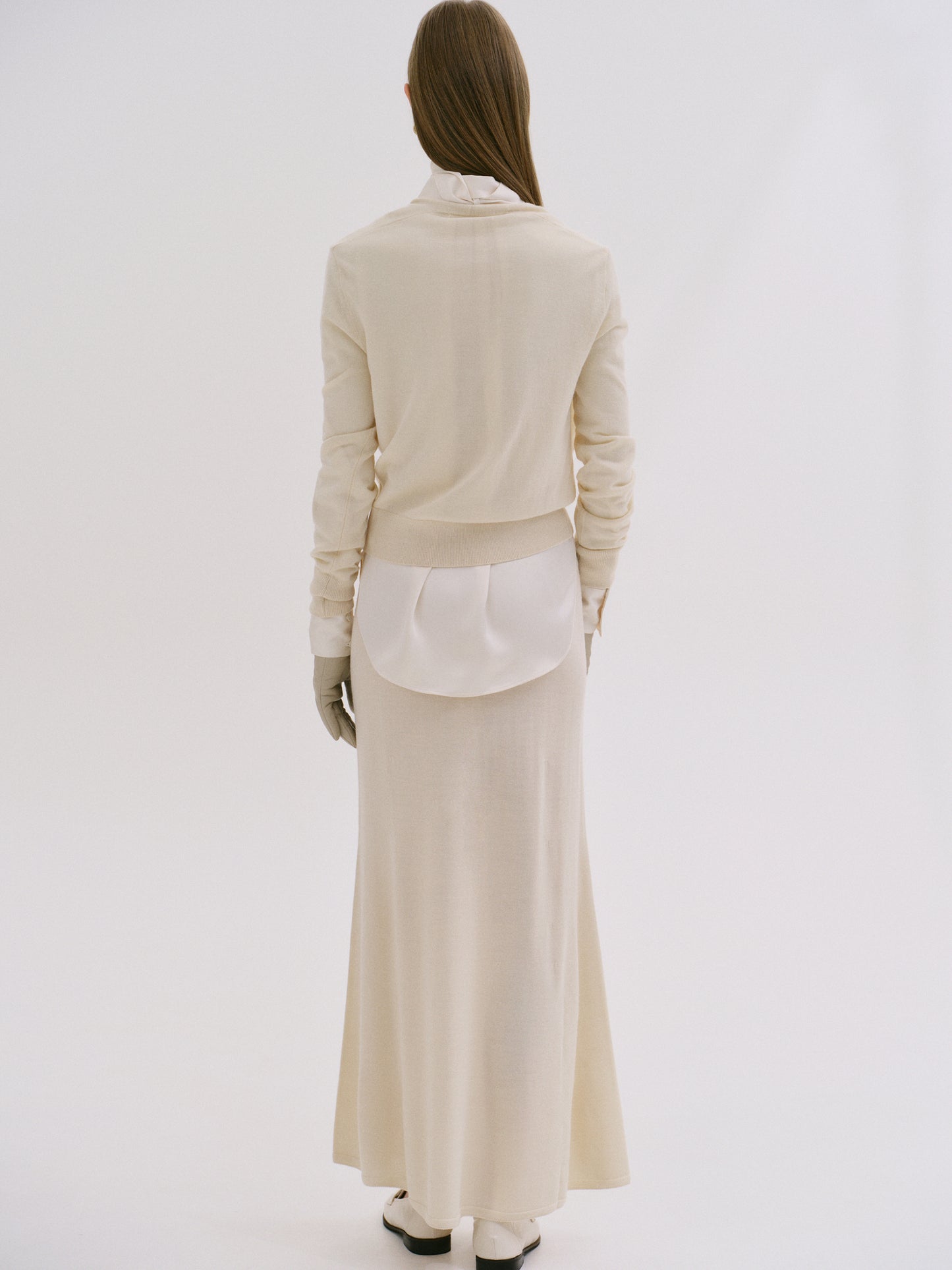 Plunge V-Neck Pullover, Macadamia