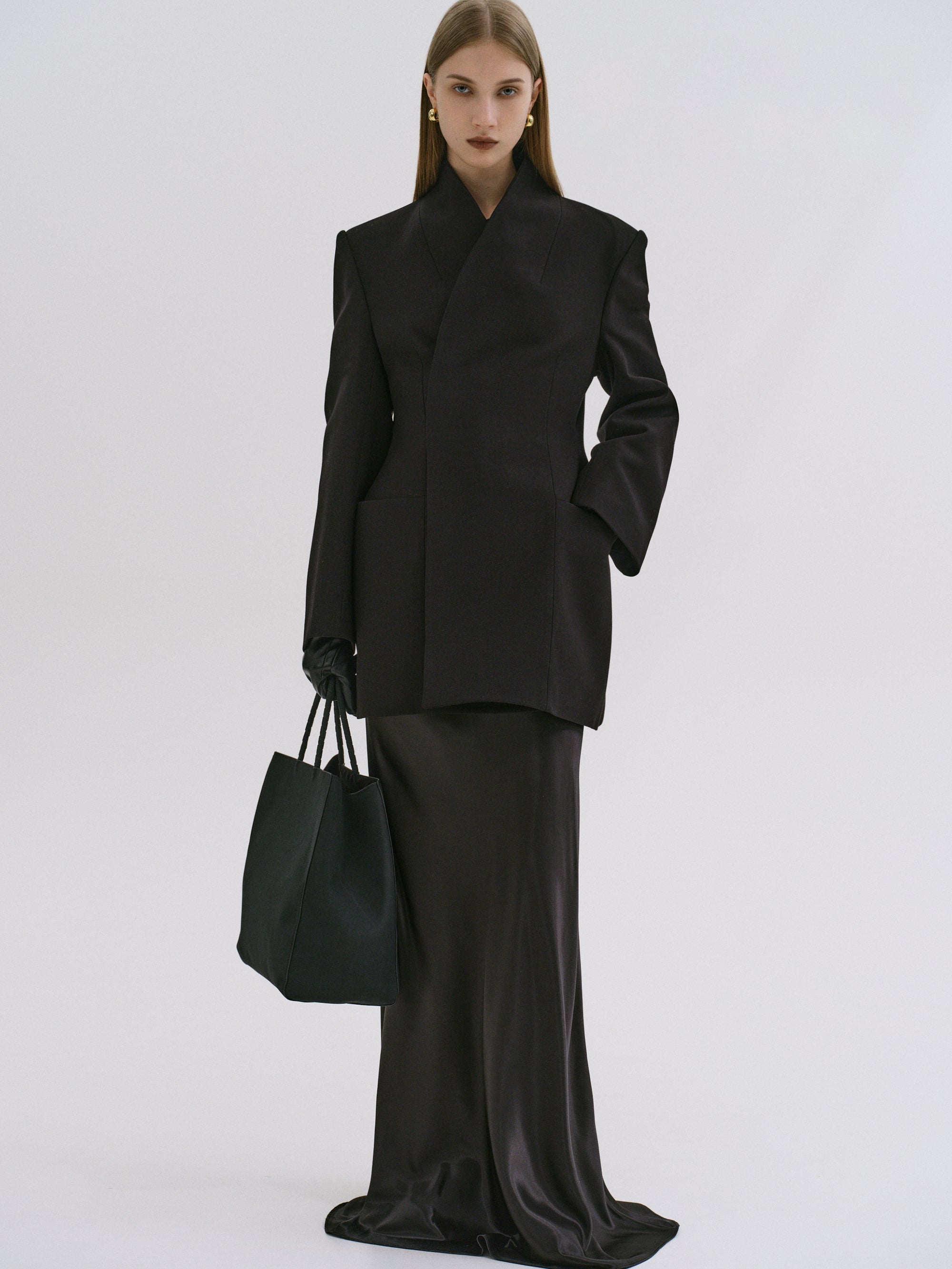 Corrin Wrap Blazer, Black