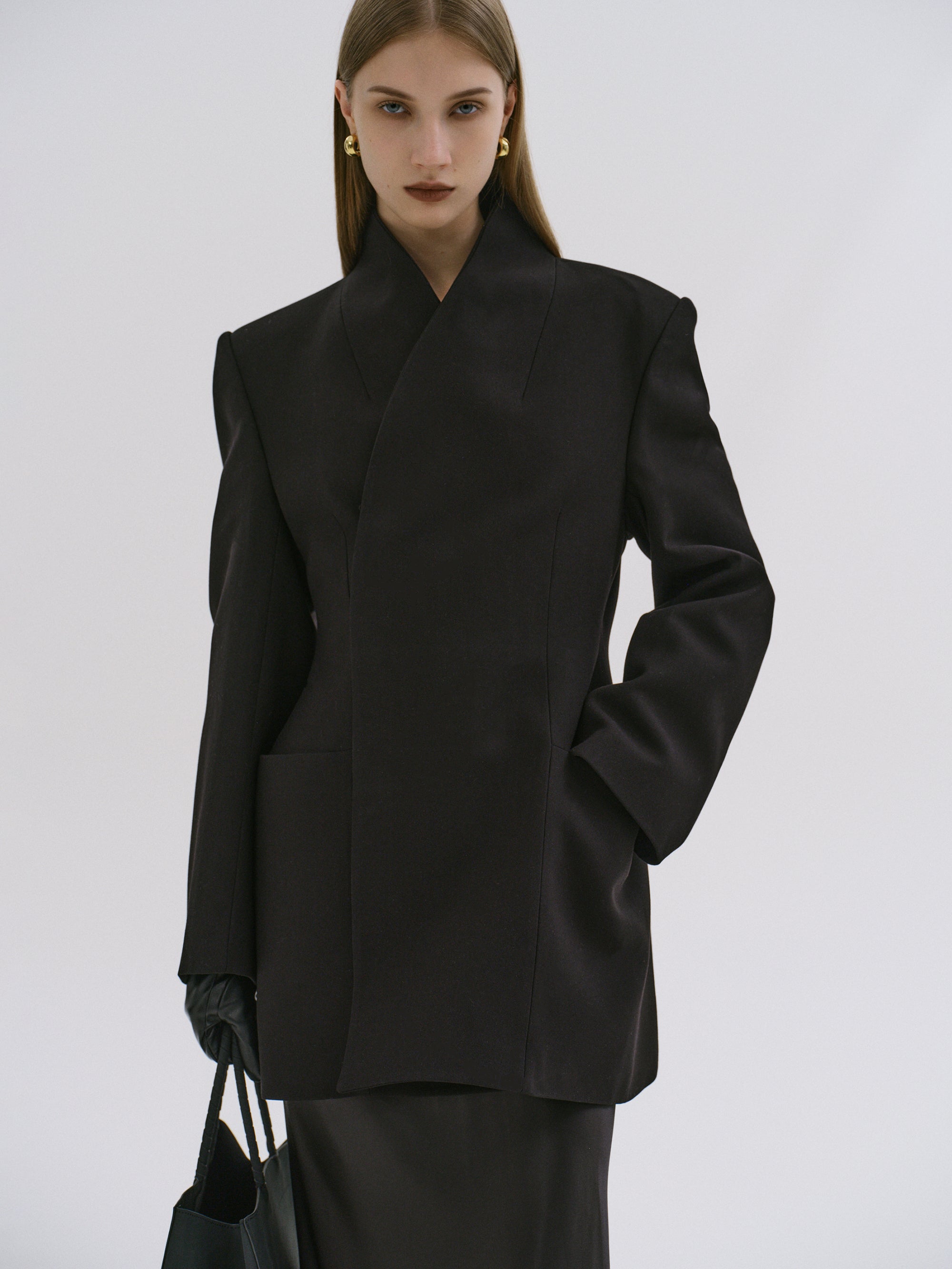 Corrin Wrap Blazer, Black