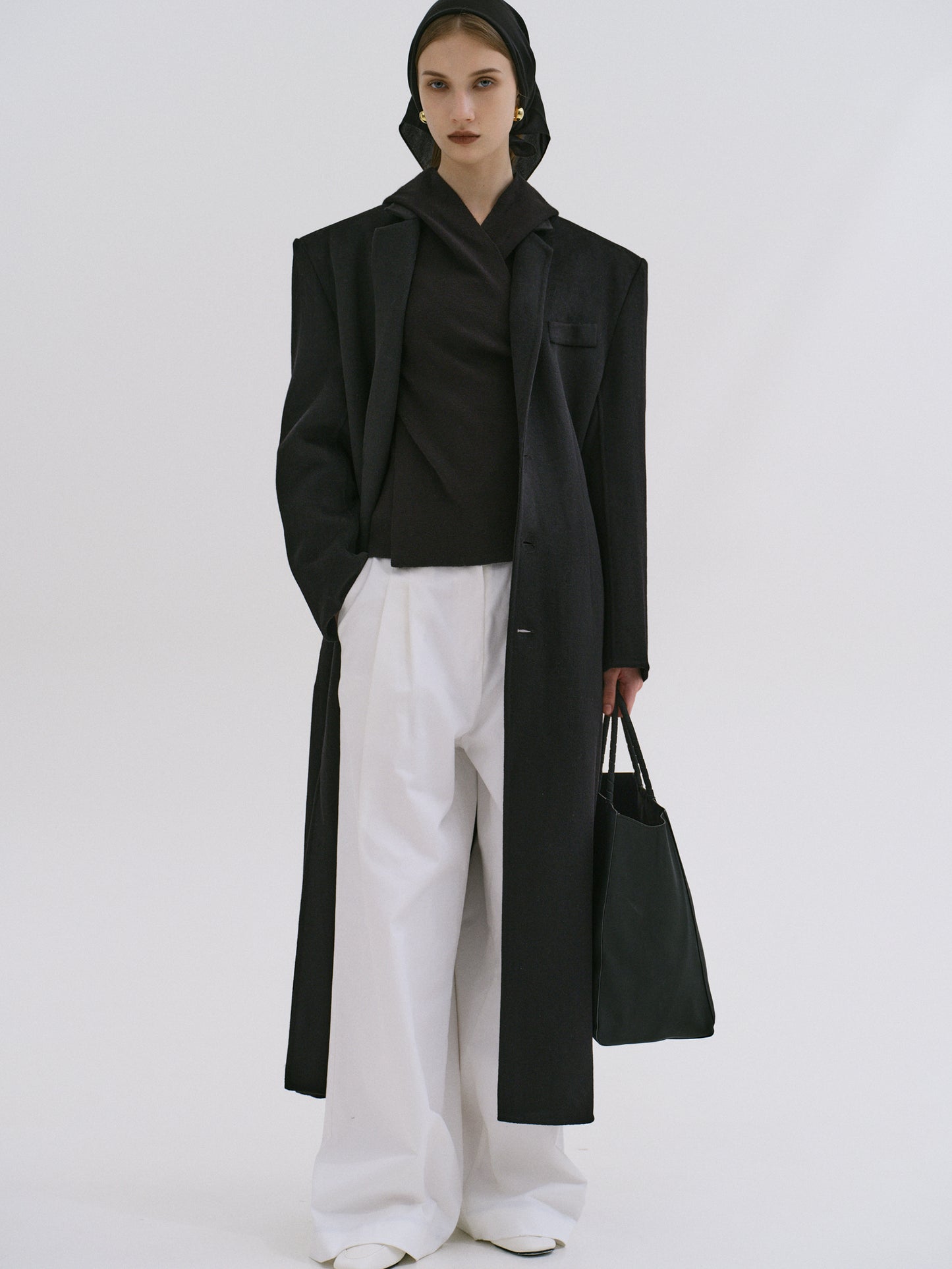 Ludmilla Slim Overcoat, Black