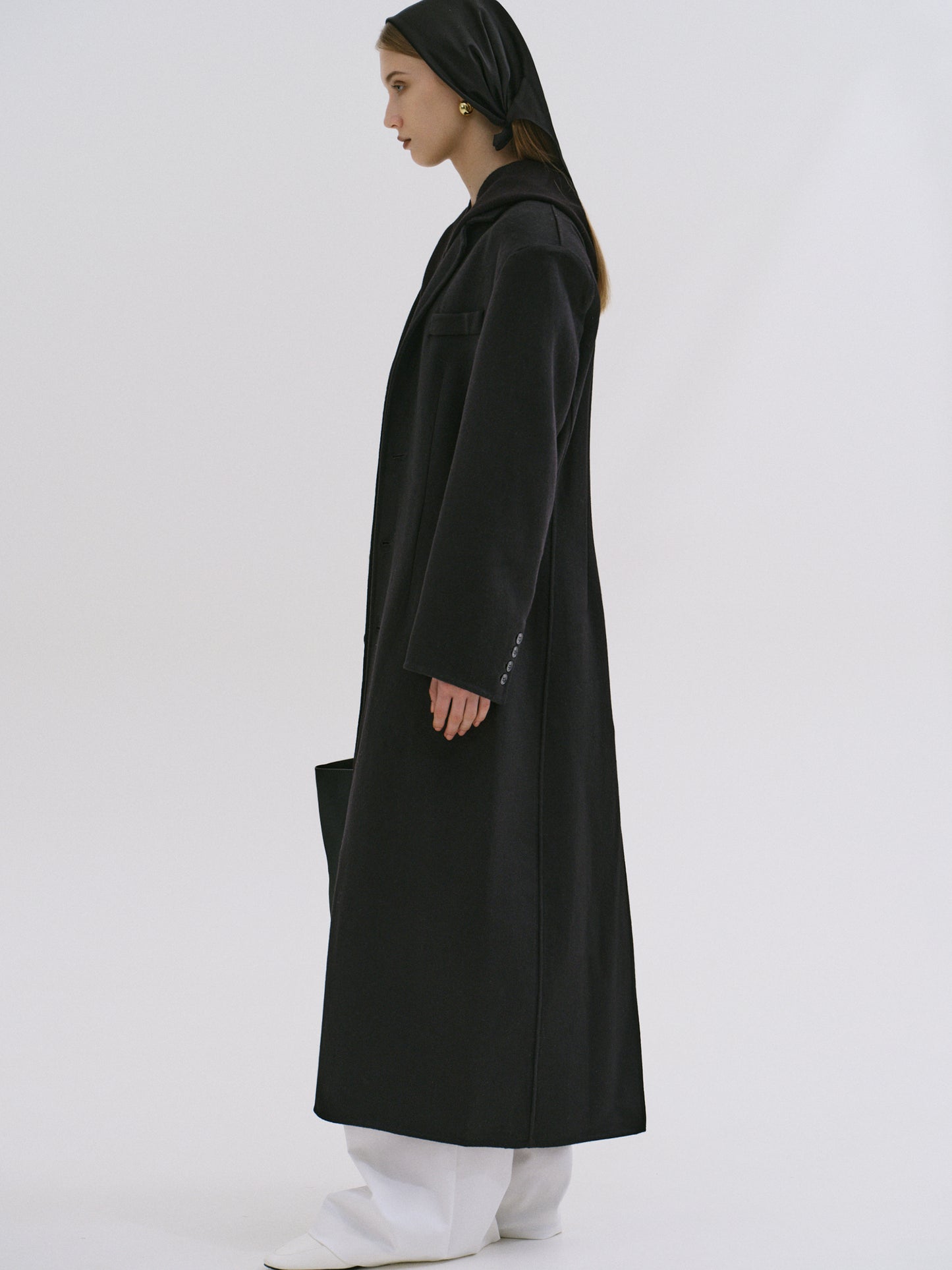 Ludmilla Slim Overcoat, Black