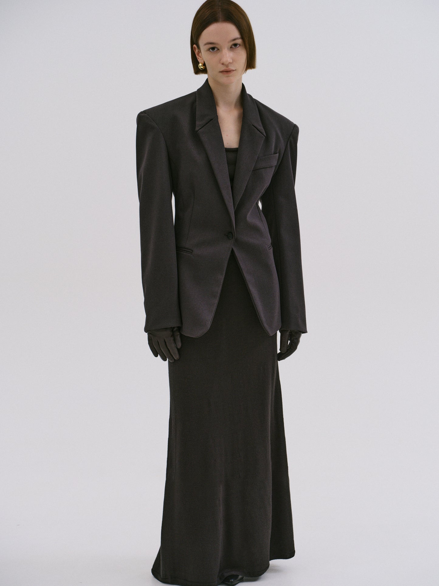Harper Cinched Blazer, Charcoal