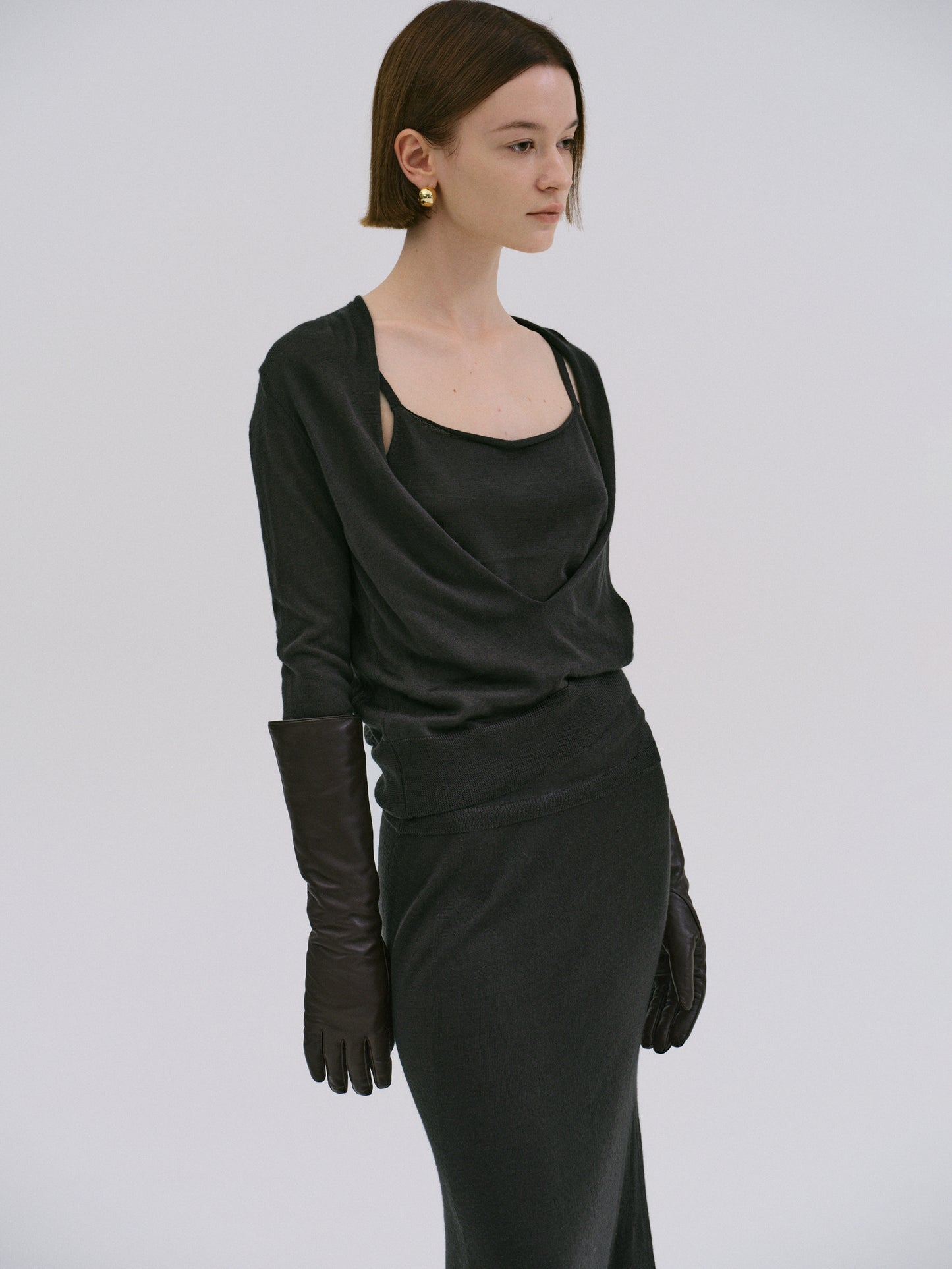 Plunge V-Neck Pullover, Dark Green