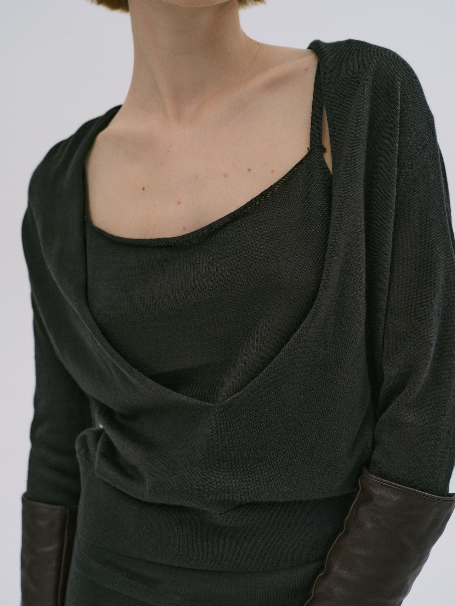 Plunge V-Neck Pullover, Dark Green