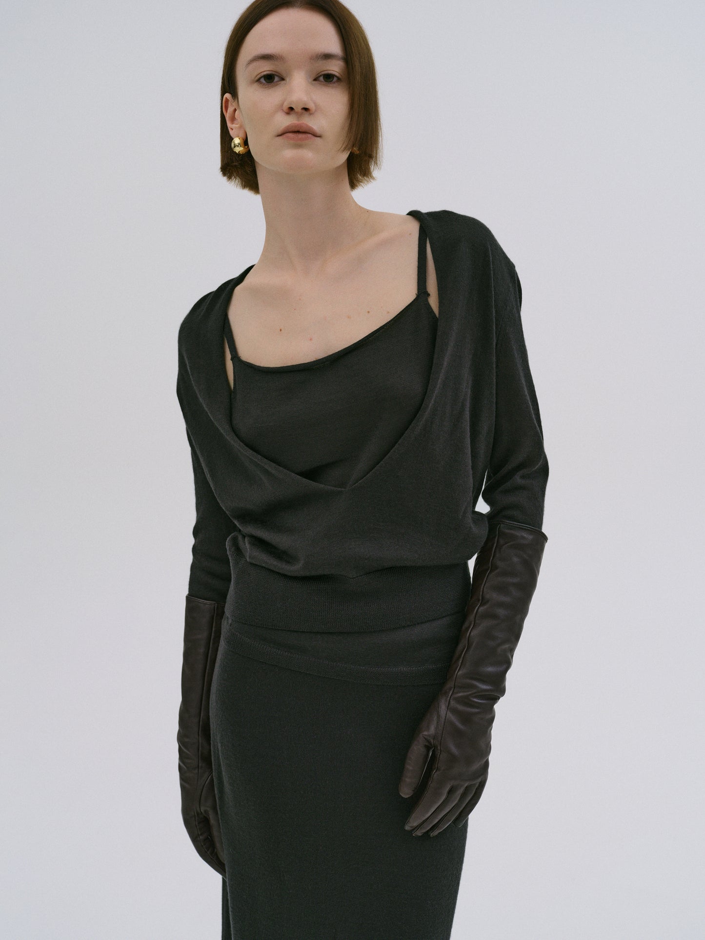 Plunge V-Neck Pullover, Dark Green