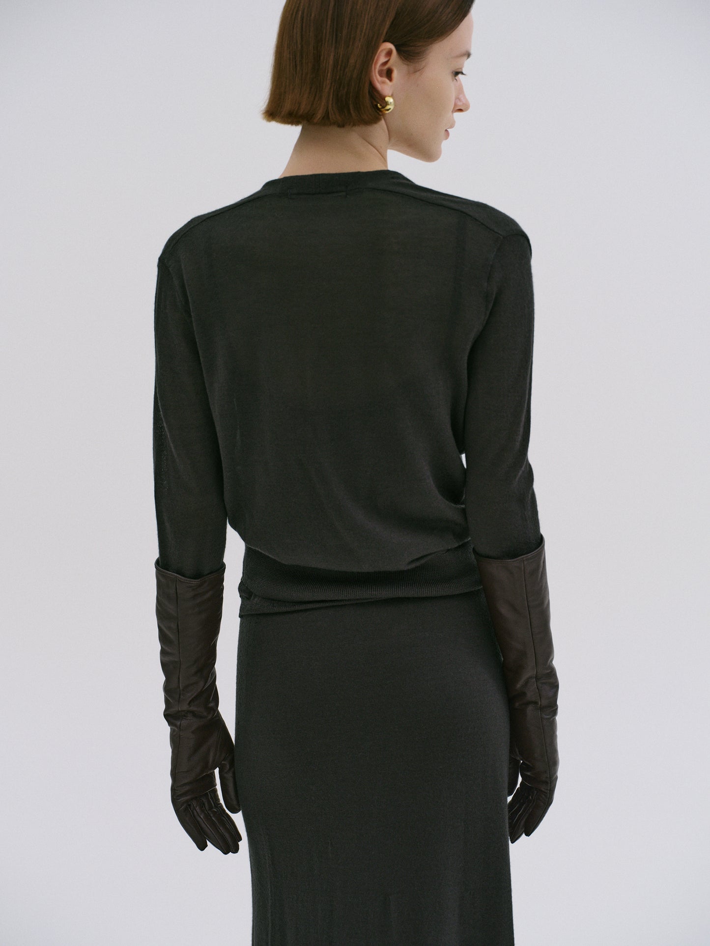 Plunge V-Neck Pullover, Dark Green