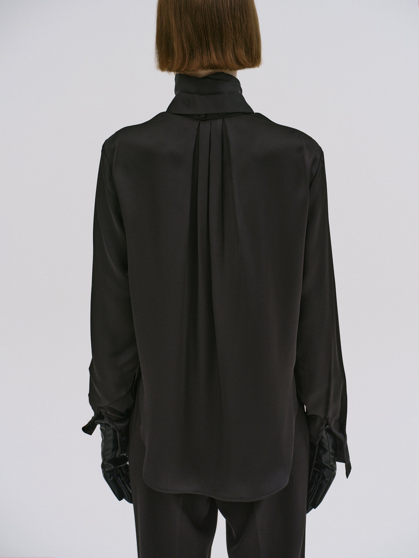 Usana Drape-Front Shirt, Black