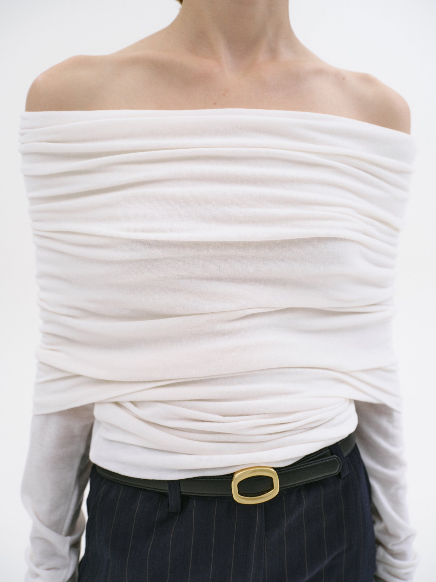 Tova Off Shoulder Knit, Cream