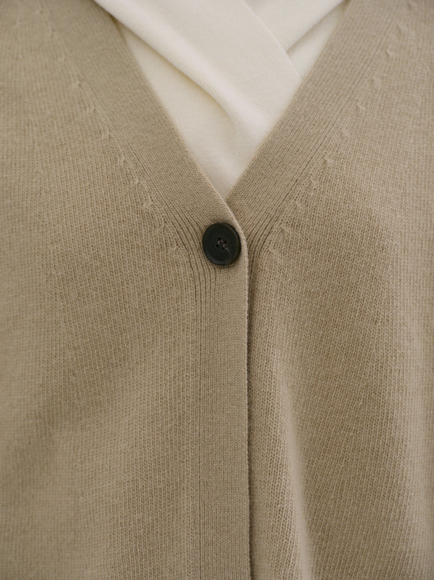 Merino Wool Cardigan, Sand