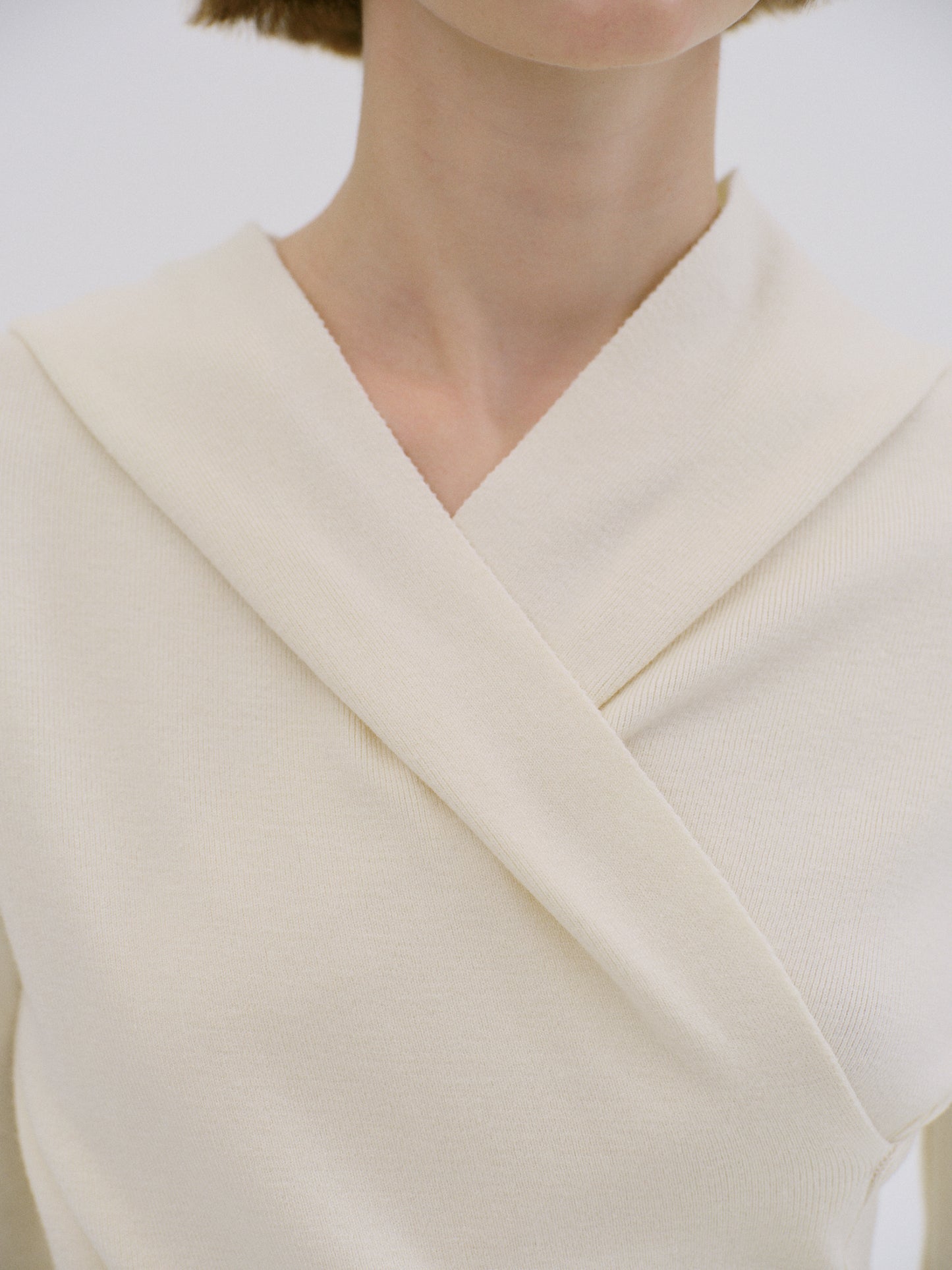 Hooded Shawl Knit, Eggshell