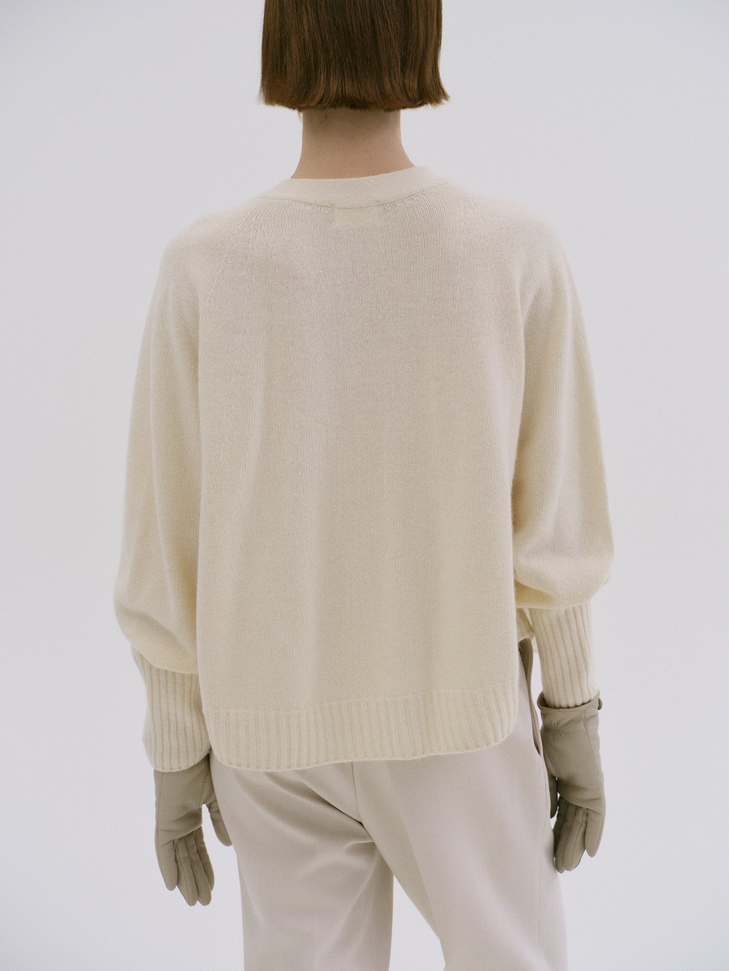 Merino Wool Cardigan, Ivory