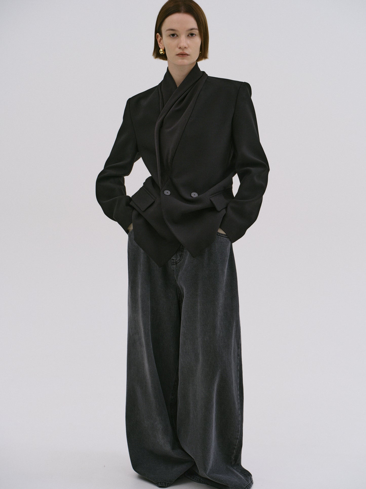 Donau Scarf Blazer, Black