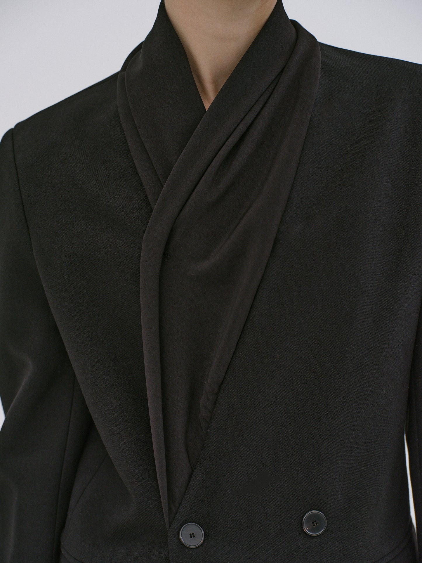 Donau Scarf Blazer, Black