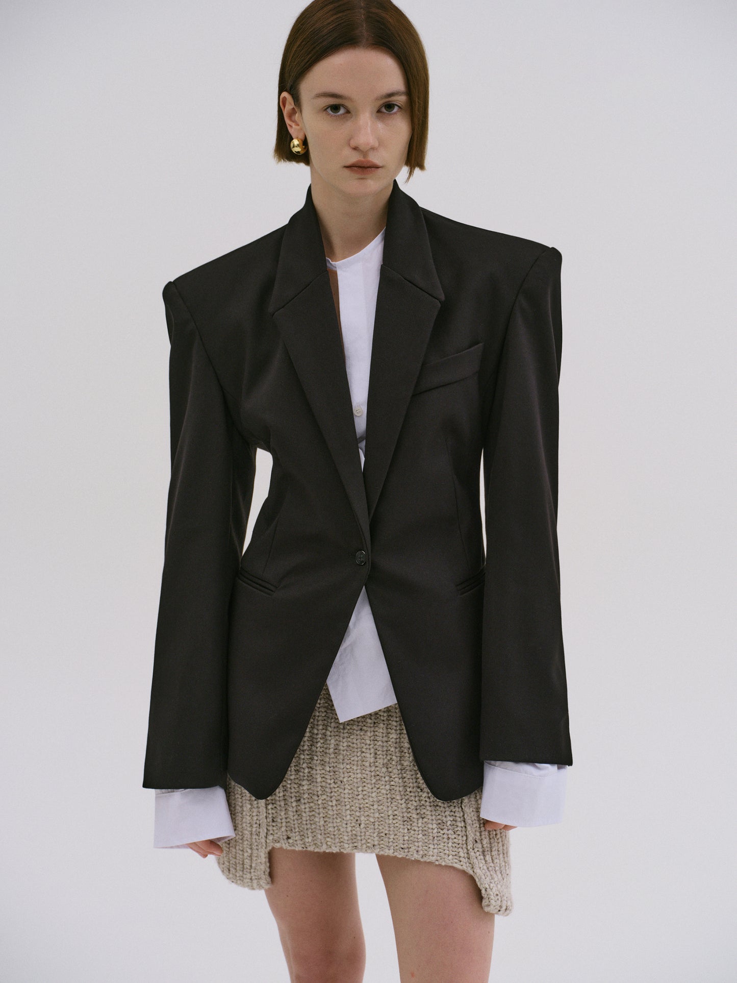 Harper Cinched Blazer, Black