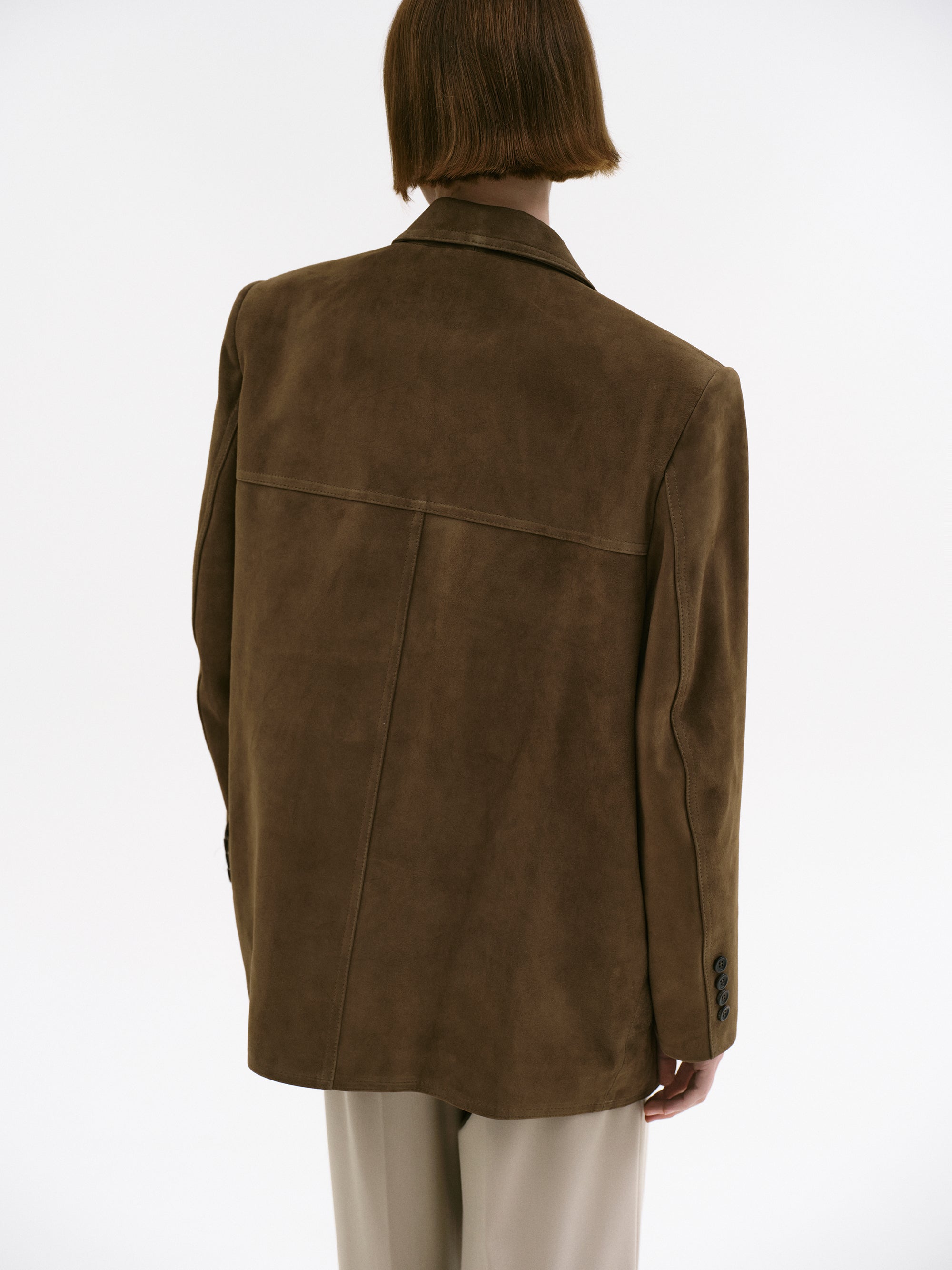 Hailey Lambskin Blazer, Pecan