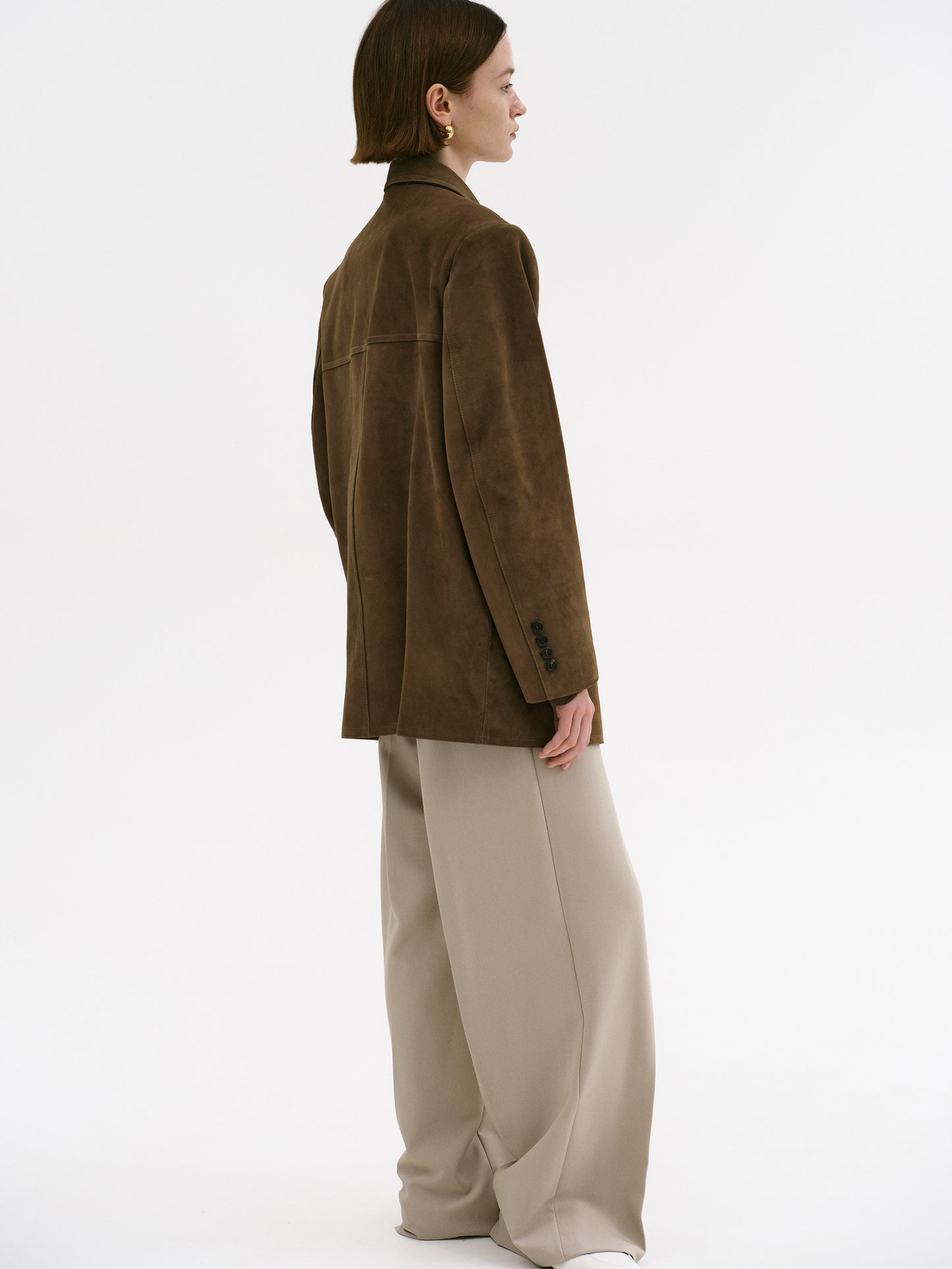 Hailey Lambskin Blazer, Pecan