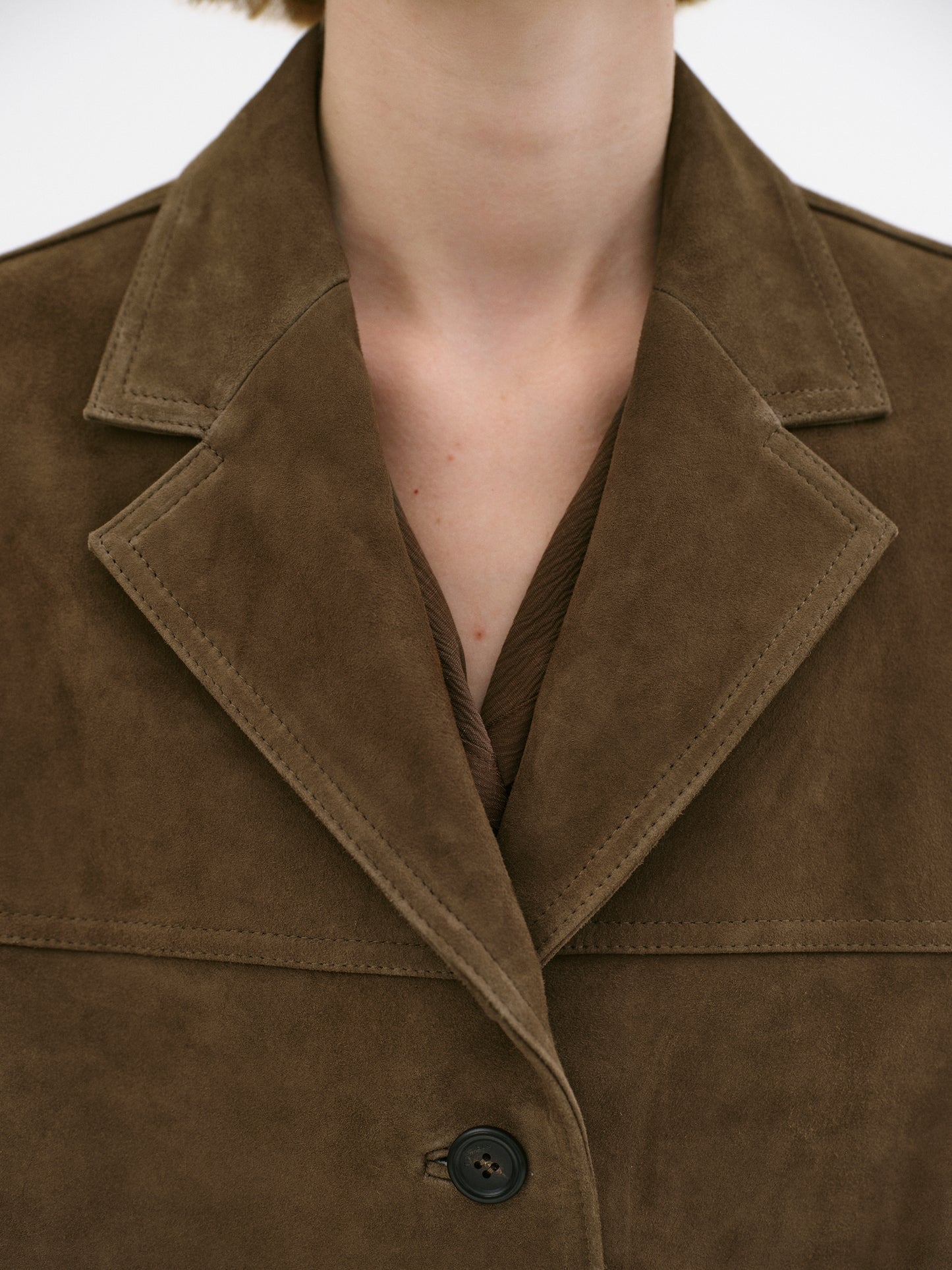 Hailey Lambskin Blazer, Pecan