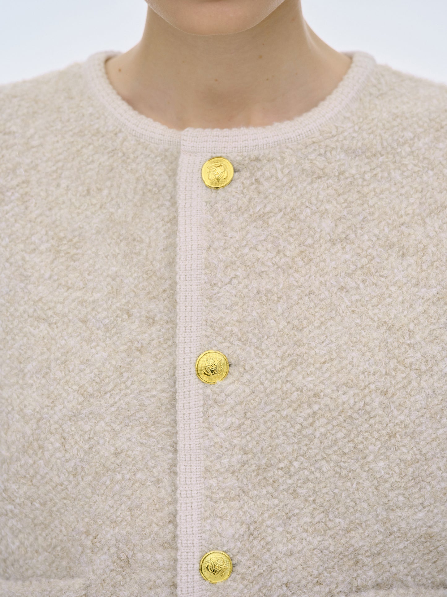 (Pre-order) Mogador Shearing Wool Cardigan, Beige Melange