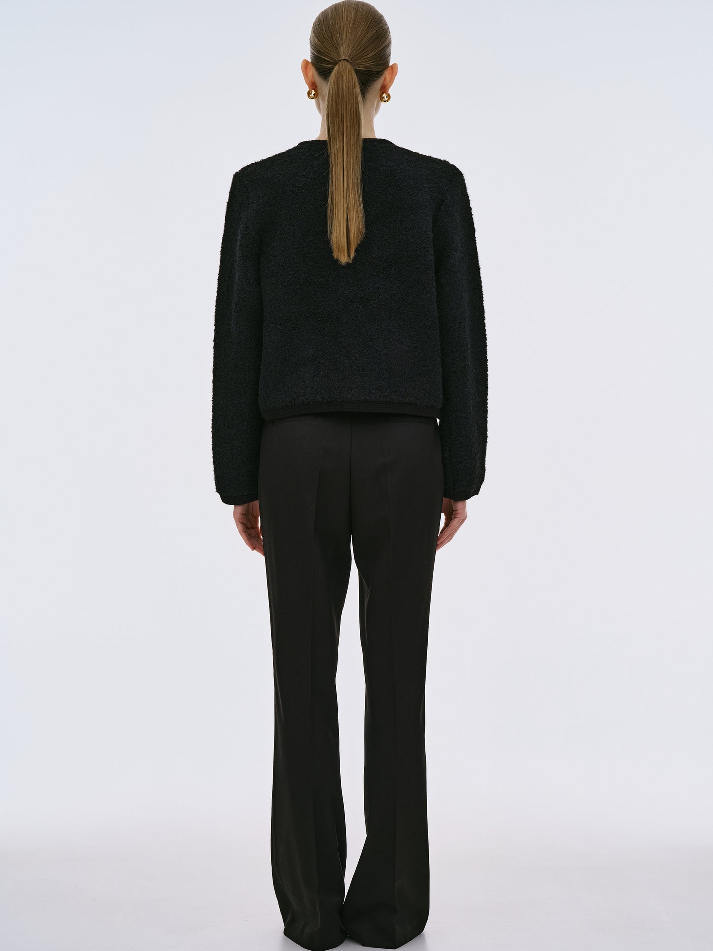 (Pre-order) Mogador Shearing Wool Cardigan, Black