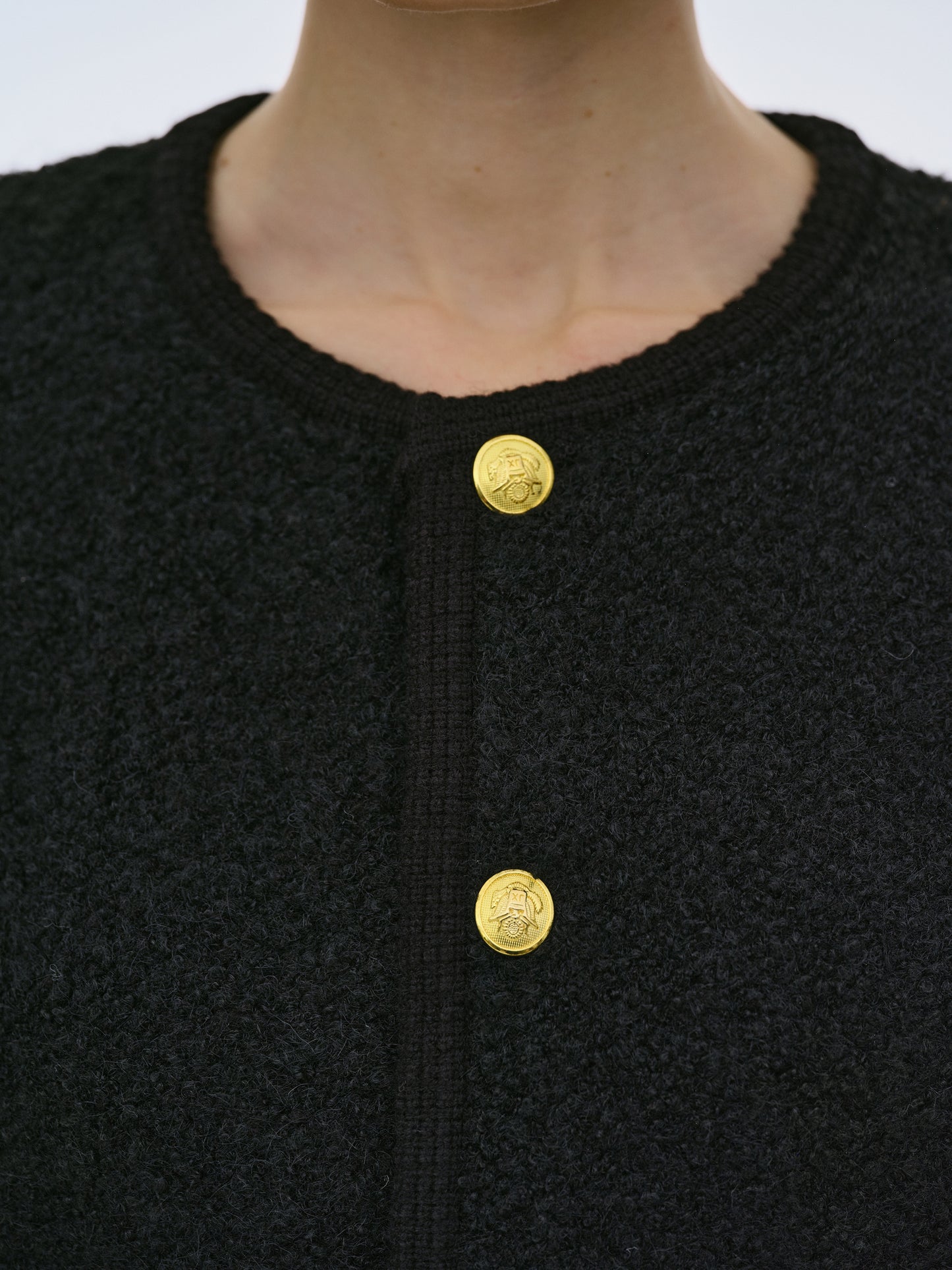 (Pre-order) Mogador Shearing Wool Cardigan, Black