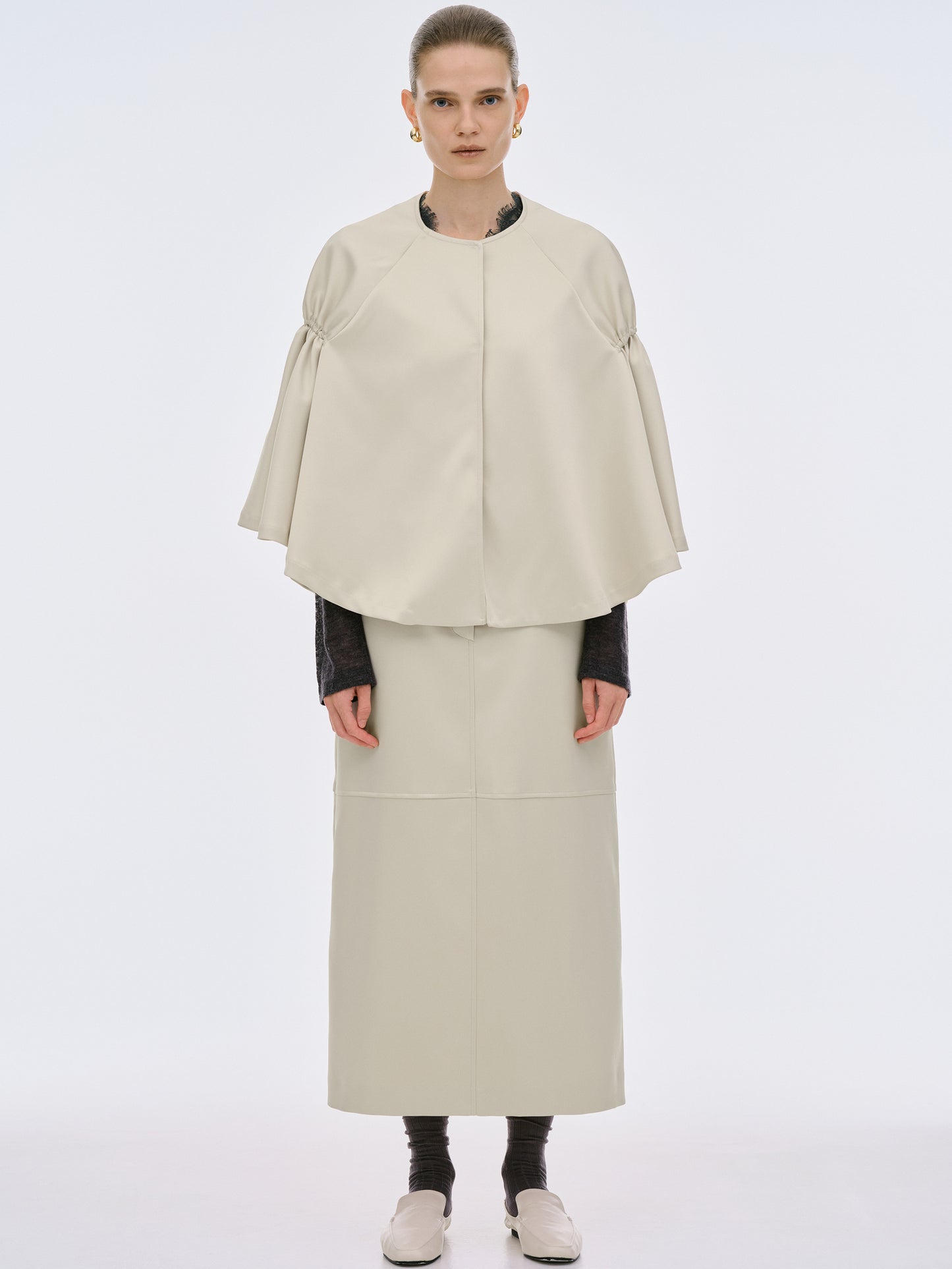 Satin-Effect Cape, Shell