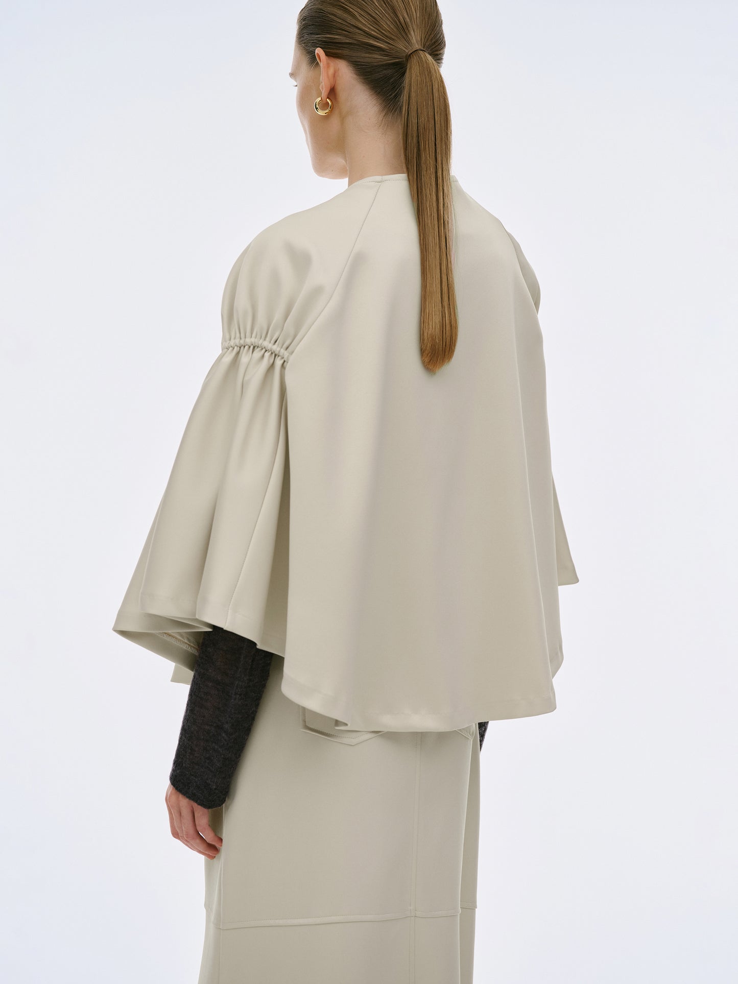 Satin-Effect Cape, Shell