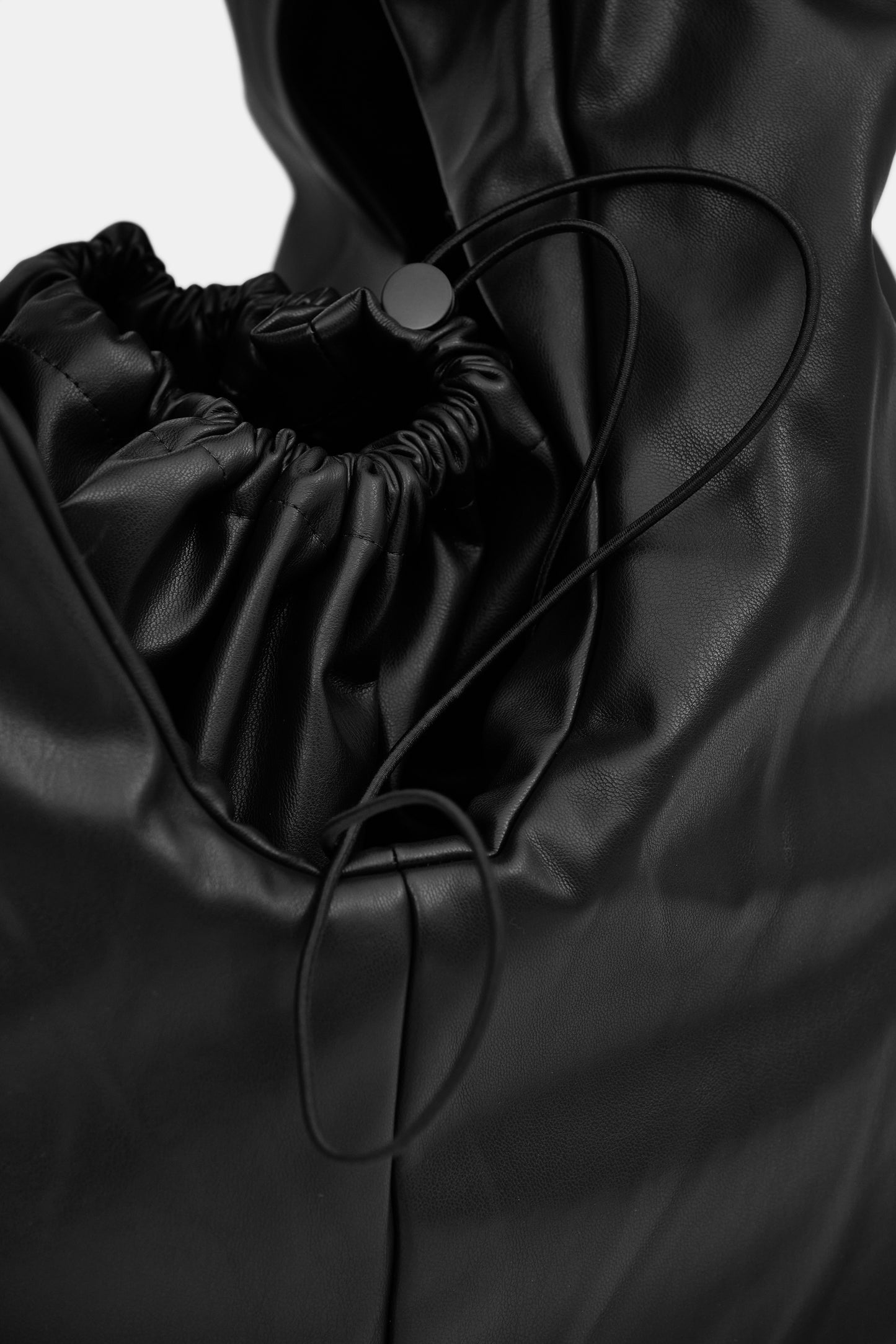 (Pre-order) Padded Faux Leather Shoulder Bag, Black