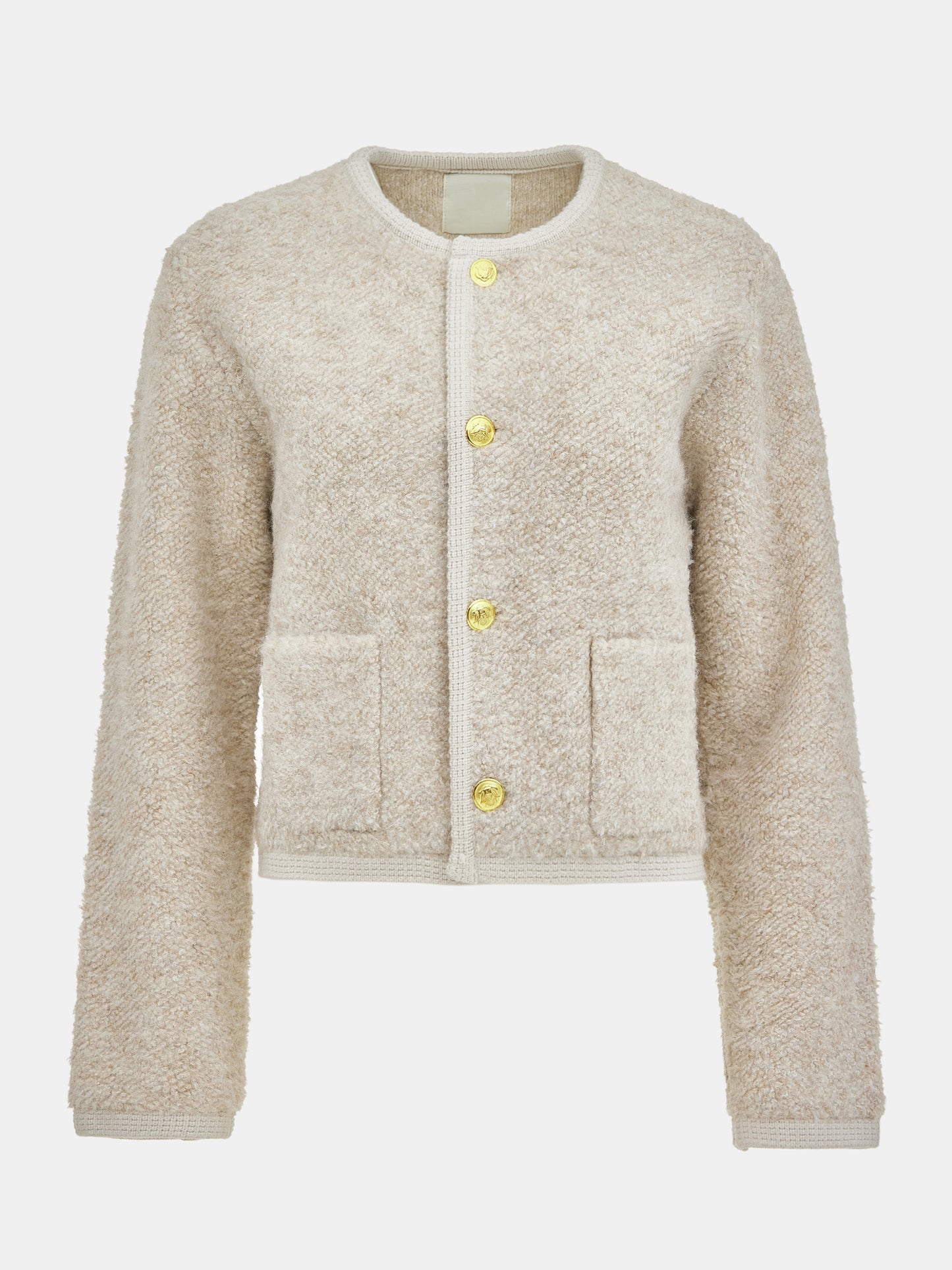 (Pre-order) Mogador Shearing Wool Cardigan, Beige Melange