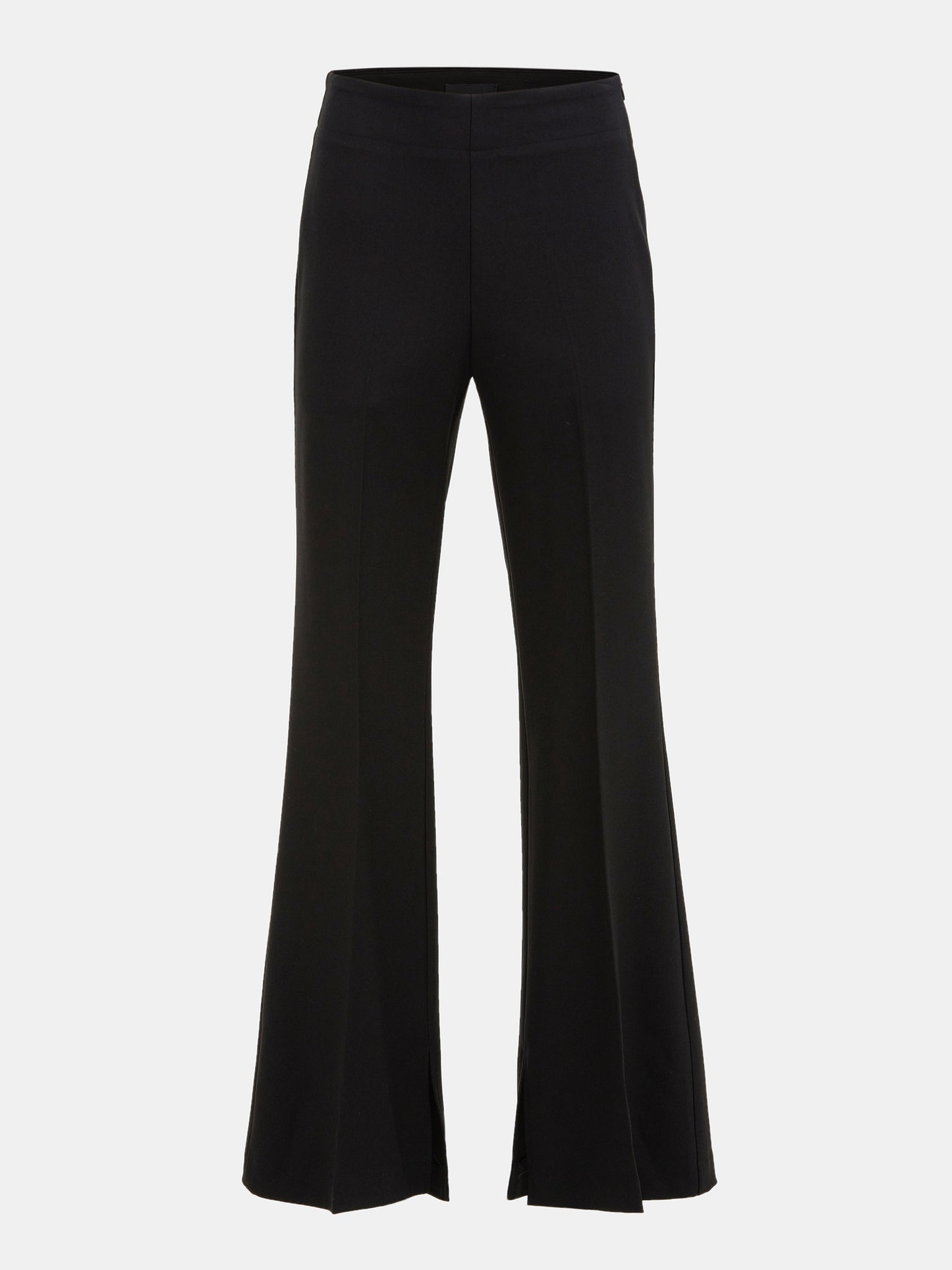 Slit Hem Flared Trousers, Black