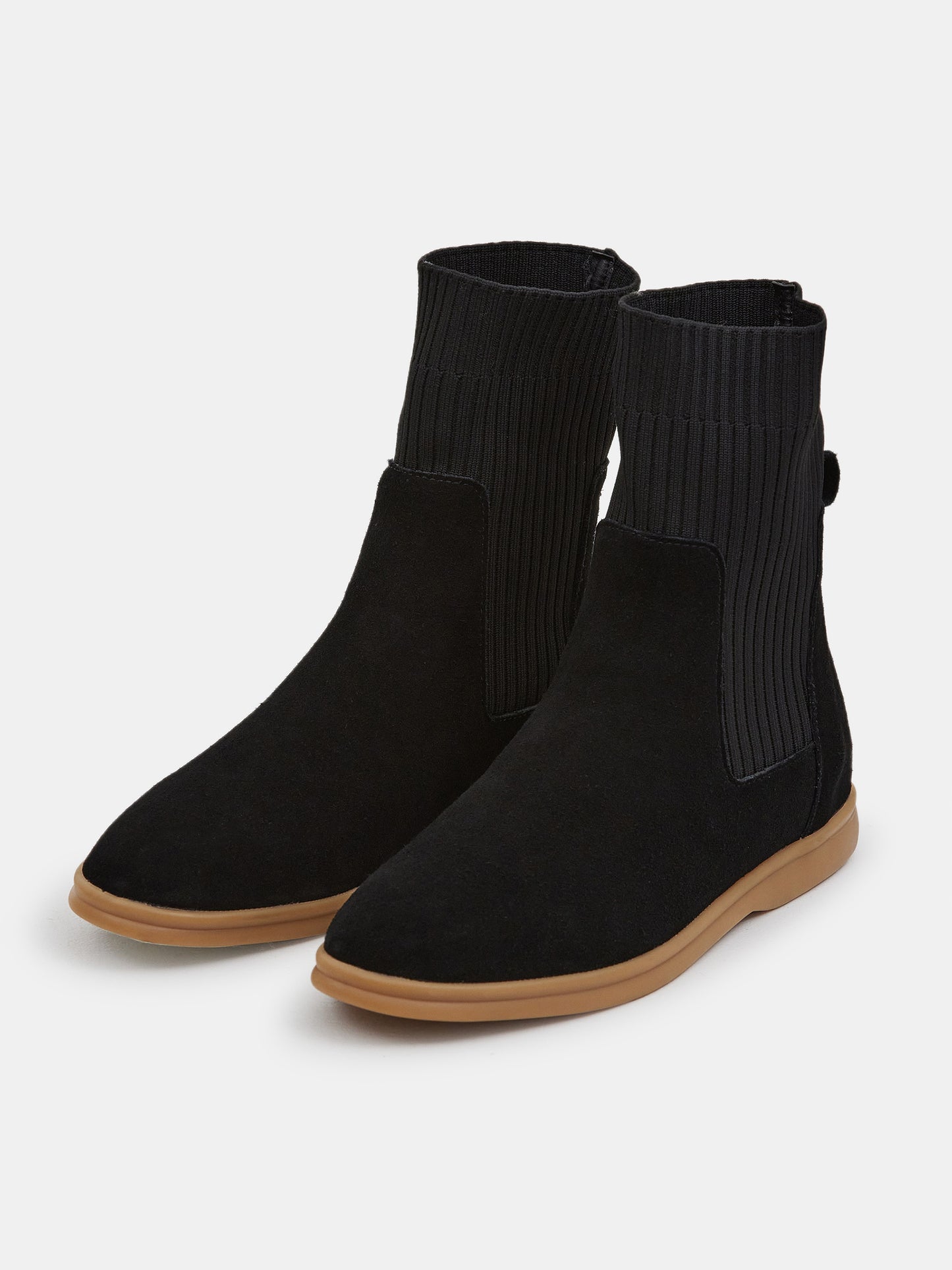 Knitted Sock Boots, Black