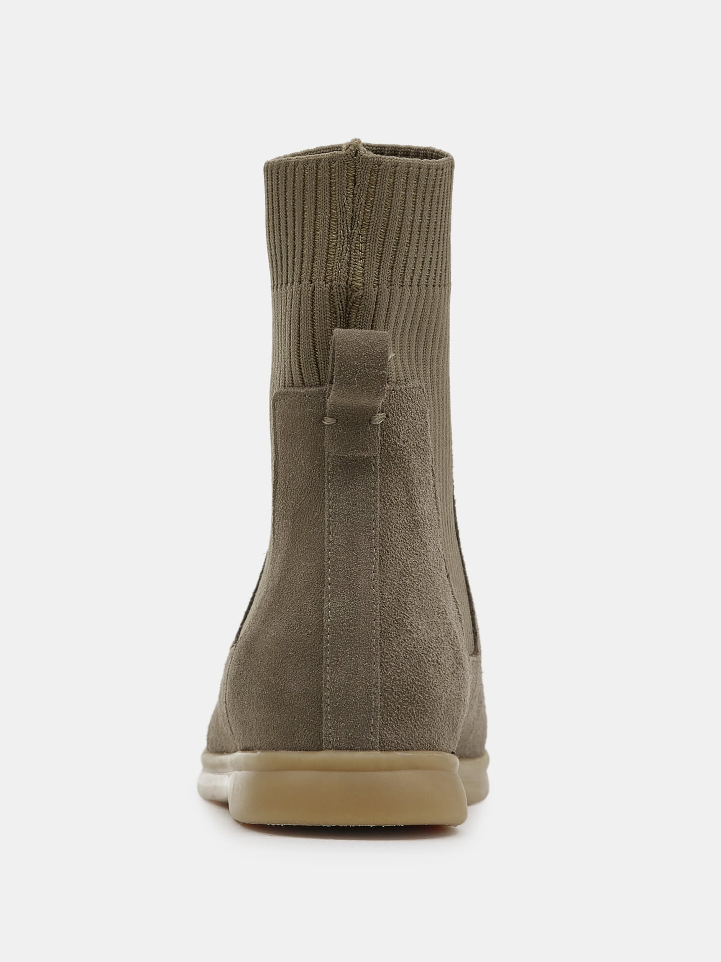 Knitted Sock Boots, Taupe Green