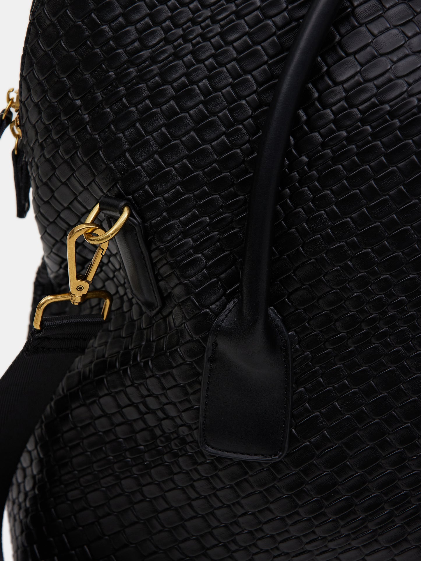 (Pre-order) Weave Top Handle Bag, Black