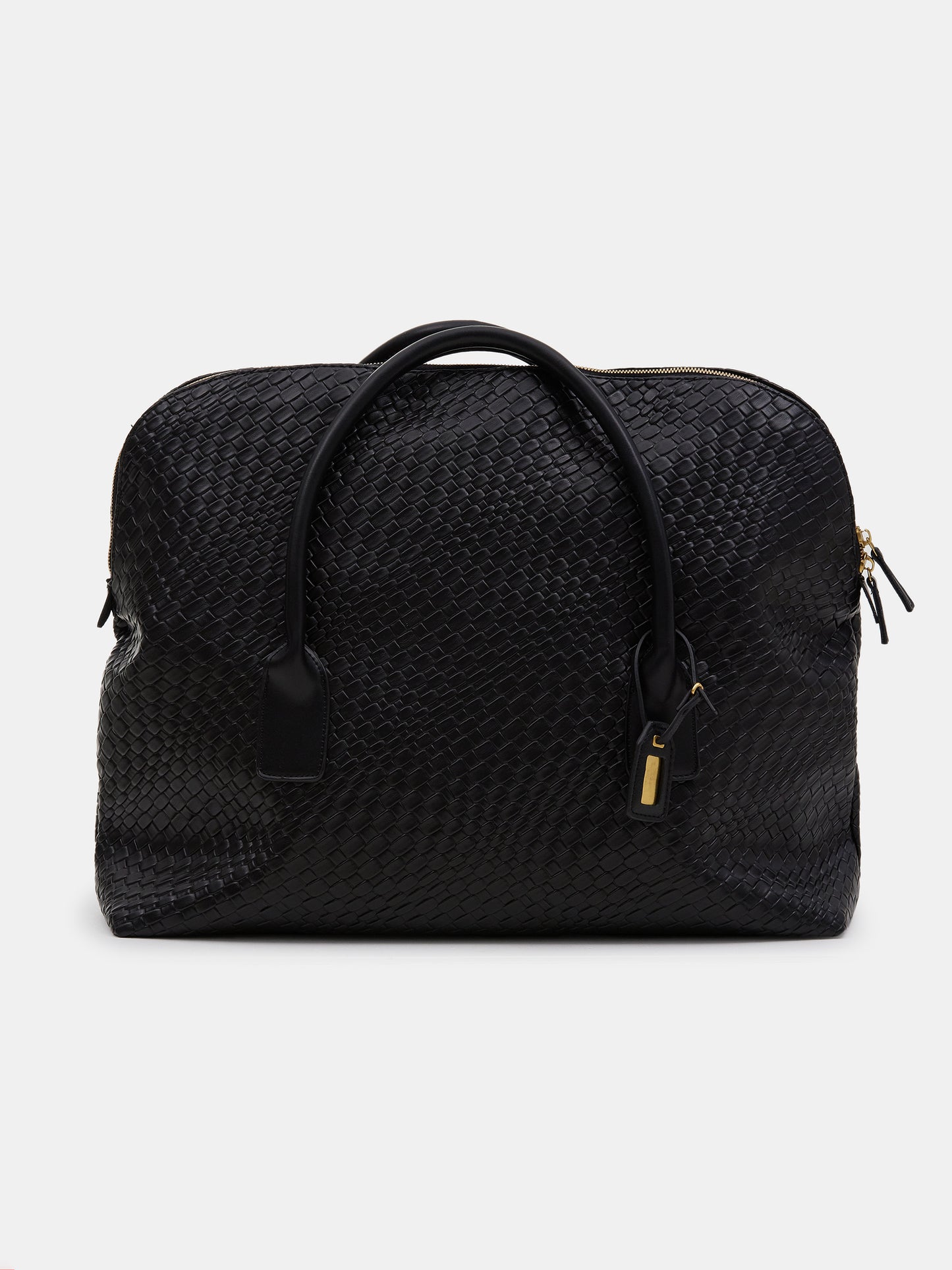 (Pre-order) Weave Top Handle Bag, Black