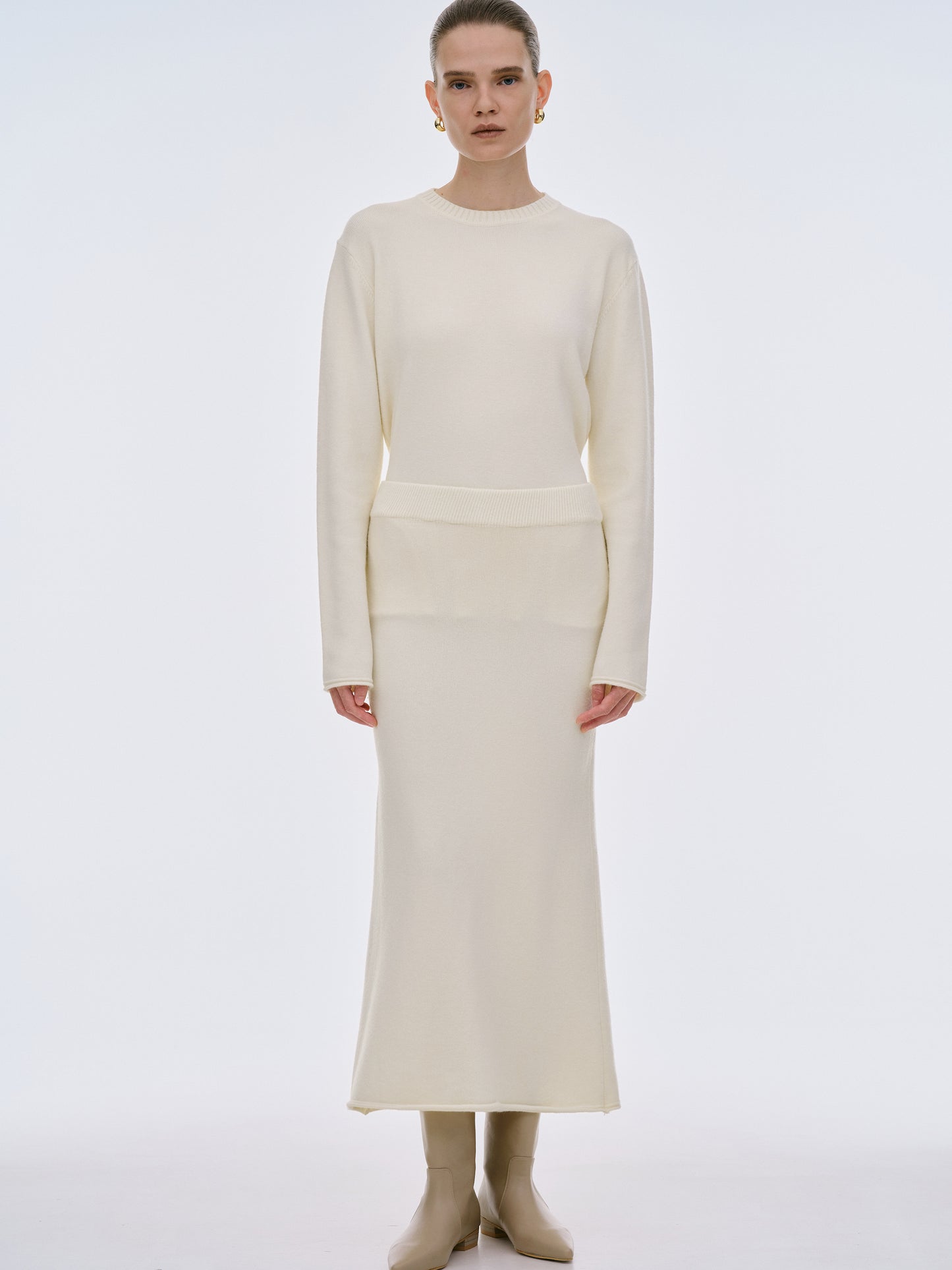 Atis Three-Piece Knit Set, Cream