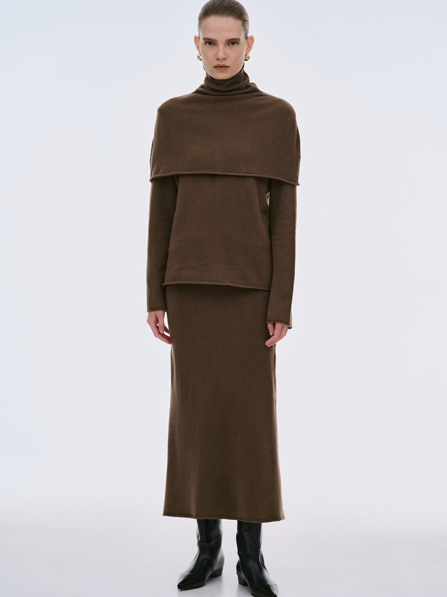 Atis Three-Piece Knit Set, Brunette