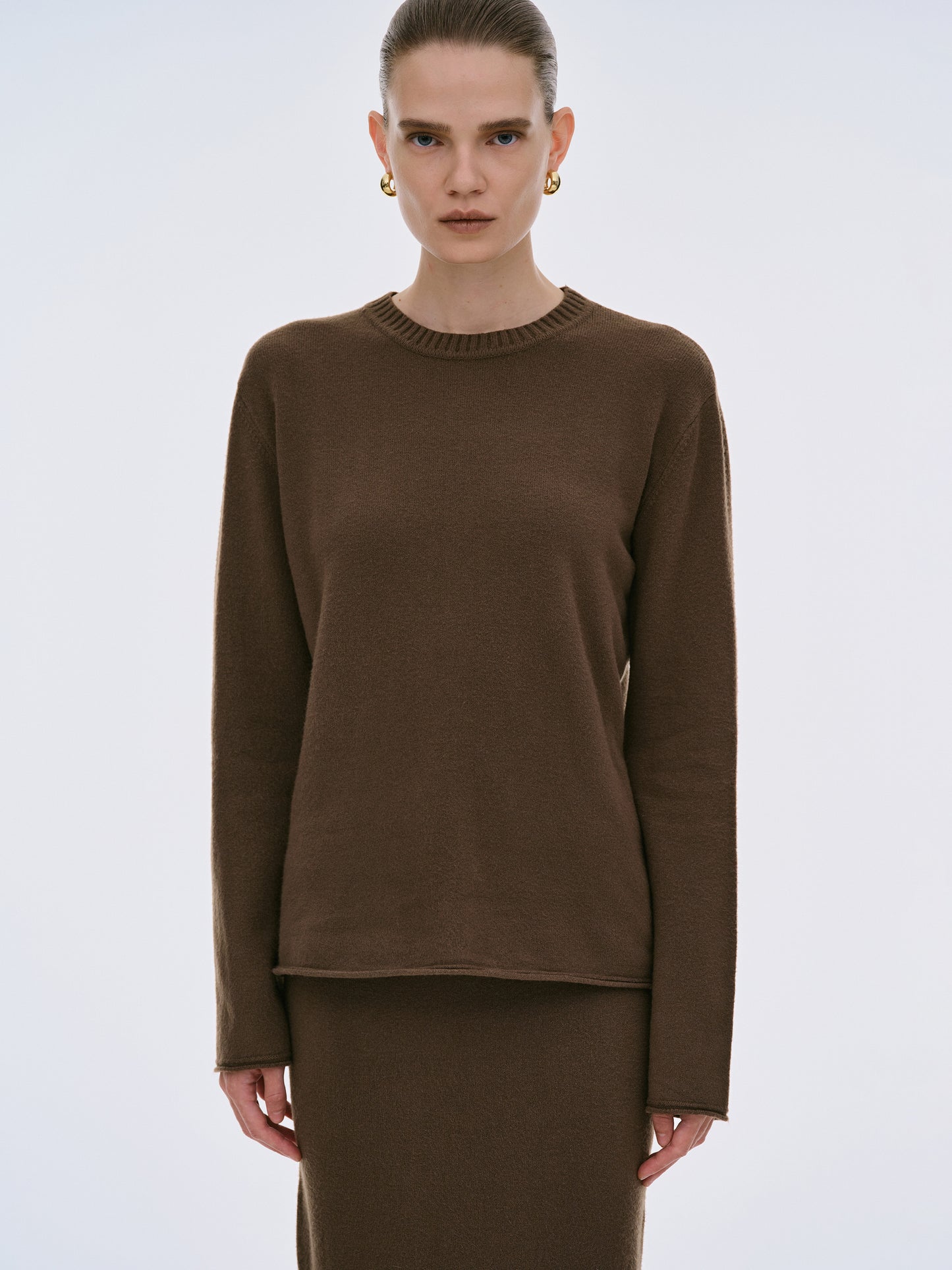 Atis Three-Piece Knit Set, Brunette