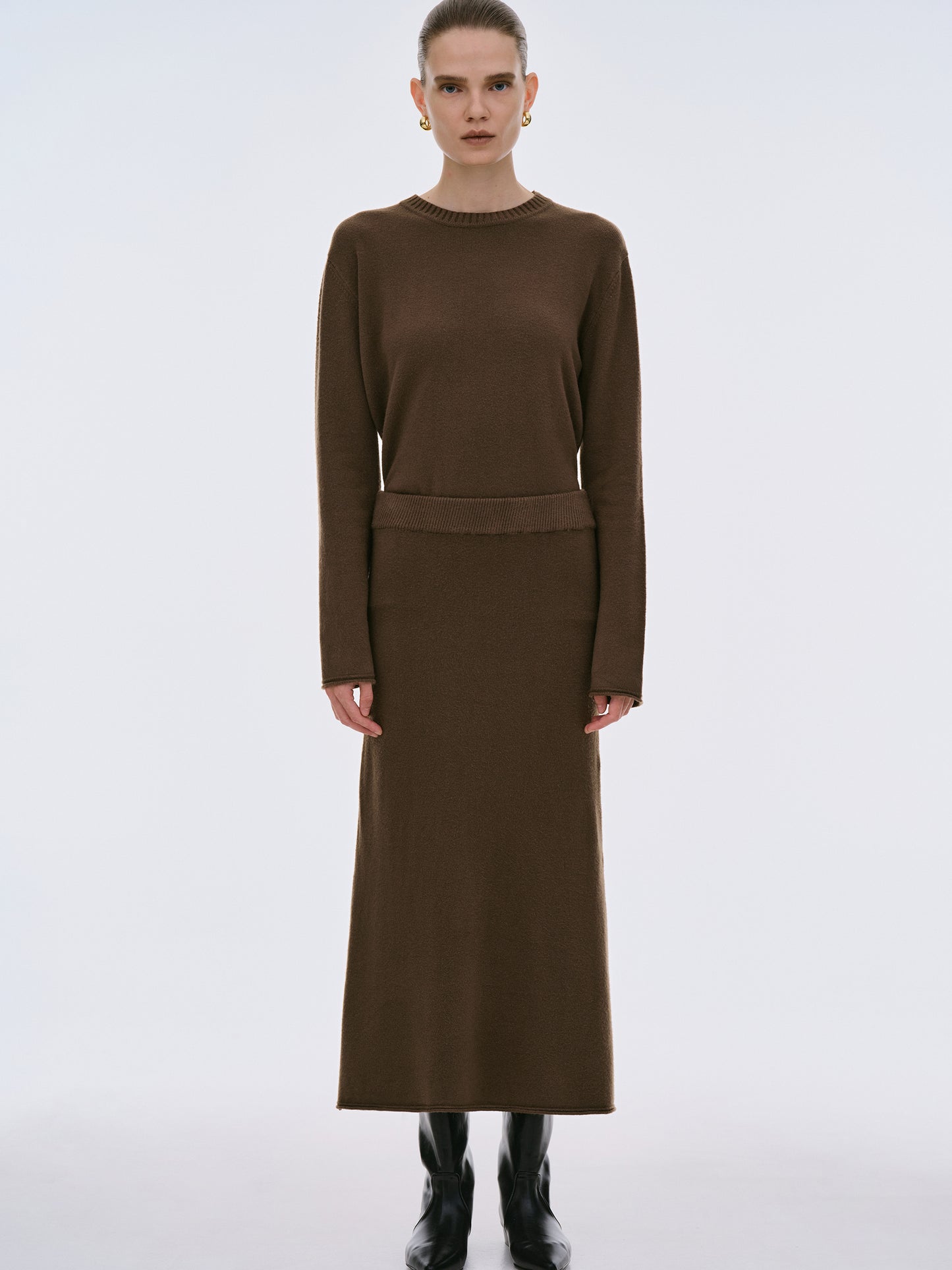 Atis Three-Piece Knit Set, Brunette