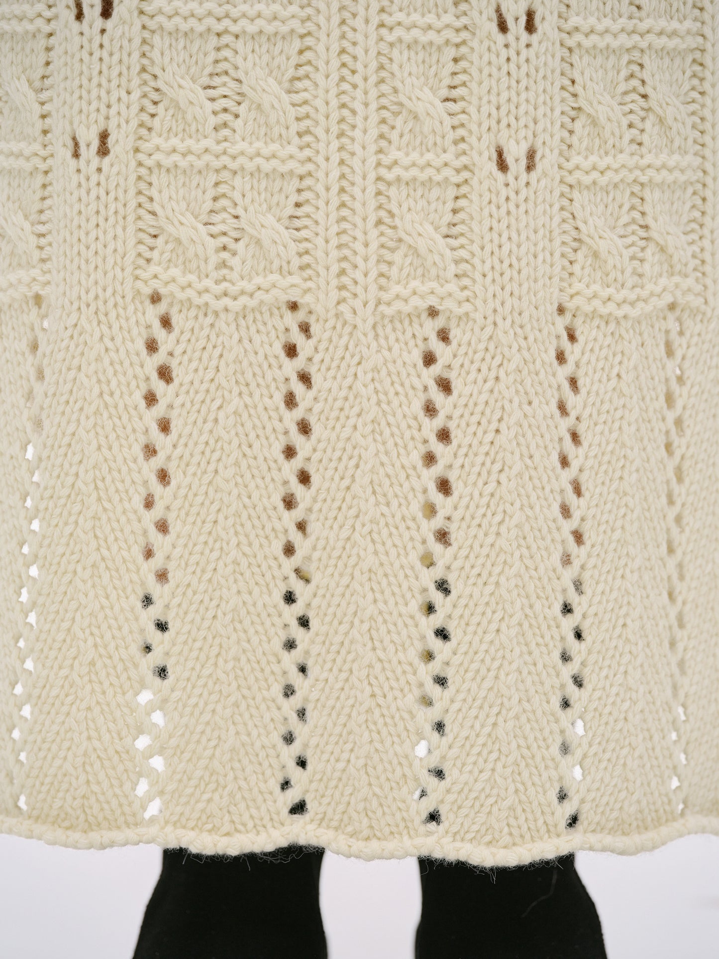 Pella Lambswool Cable Knit Skirt, Eggnog