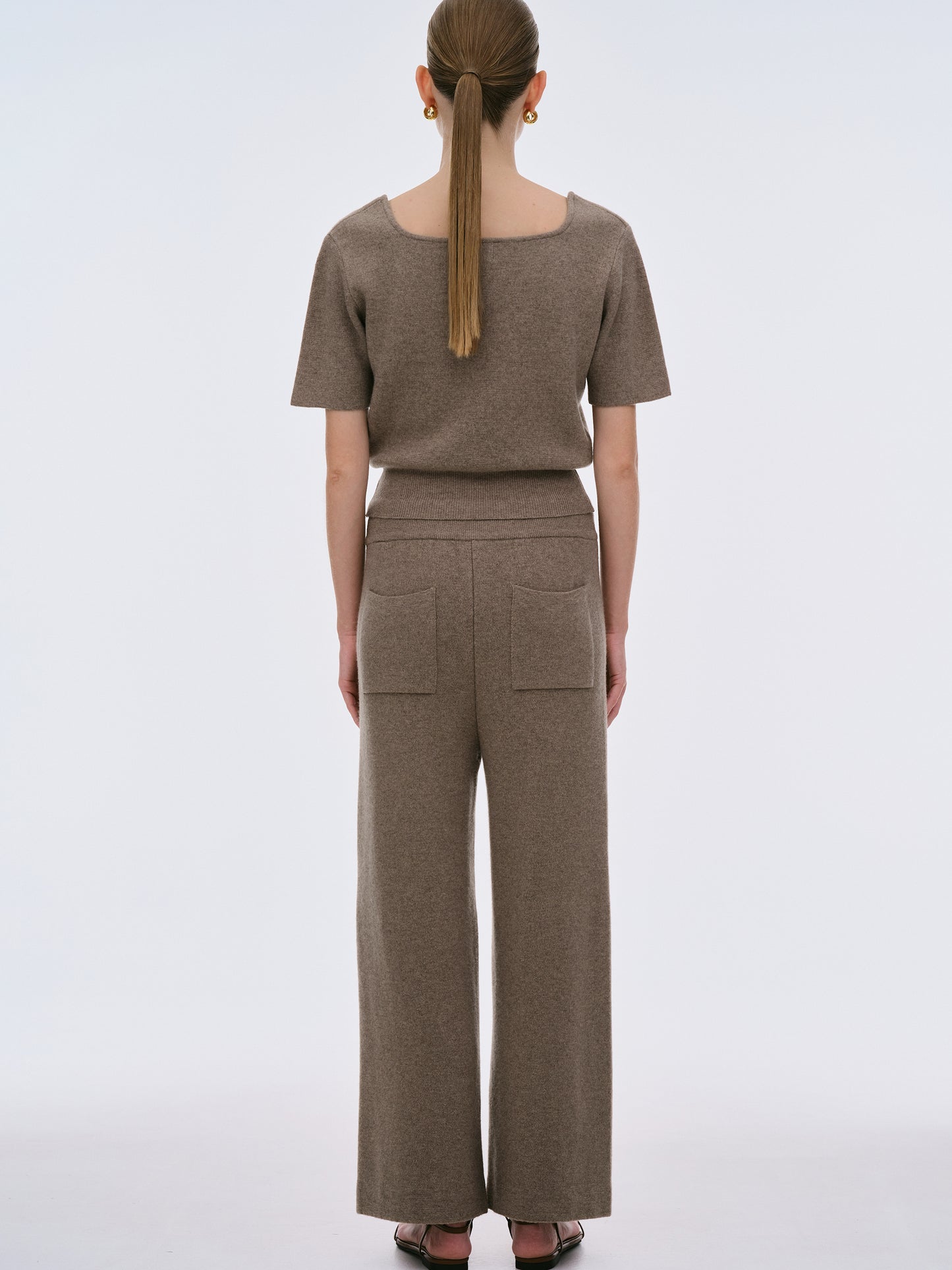 Fonteyn Cashmere Knit Pants, Mud