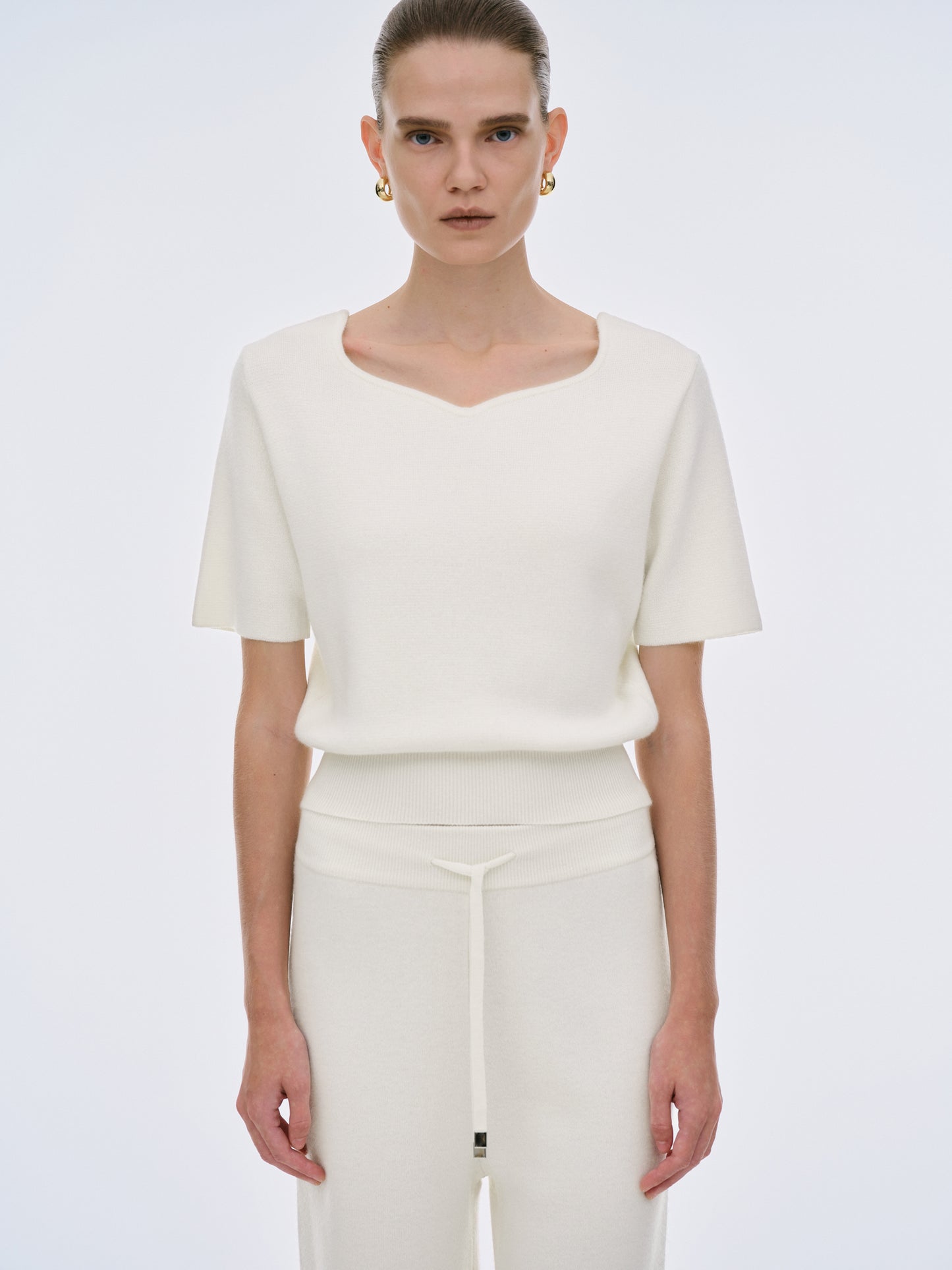 Fonteyn Cashmere Short Sleeve Knit, Cream