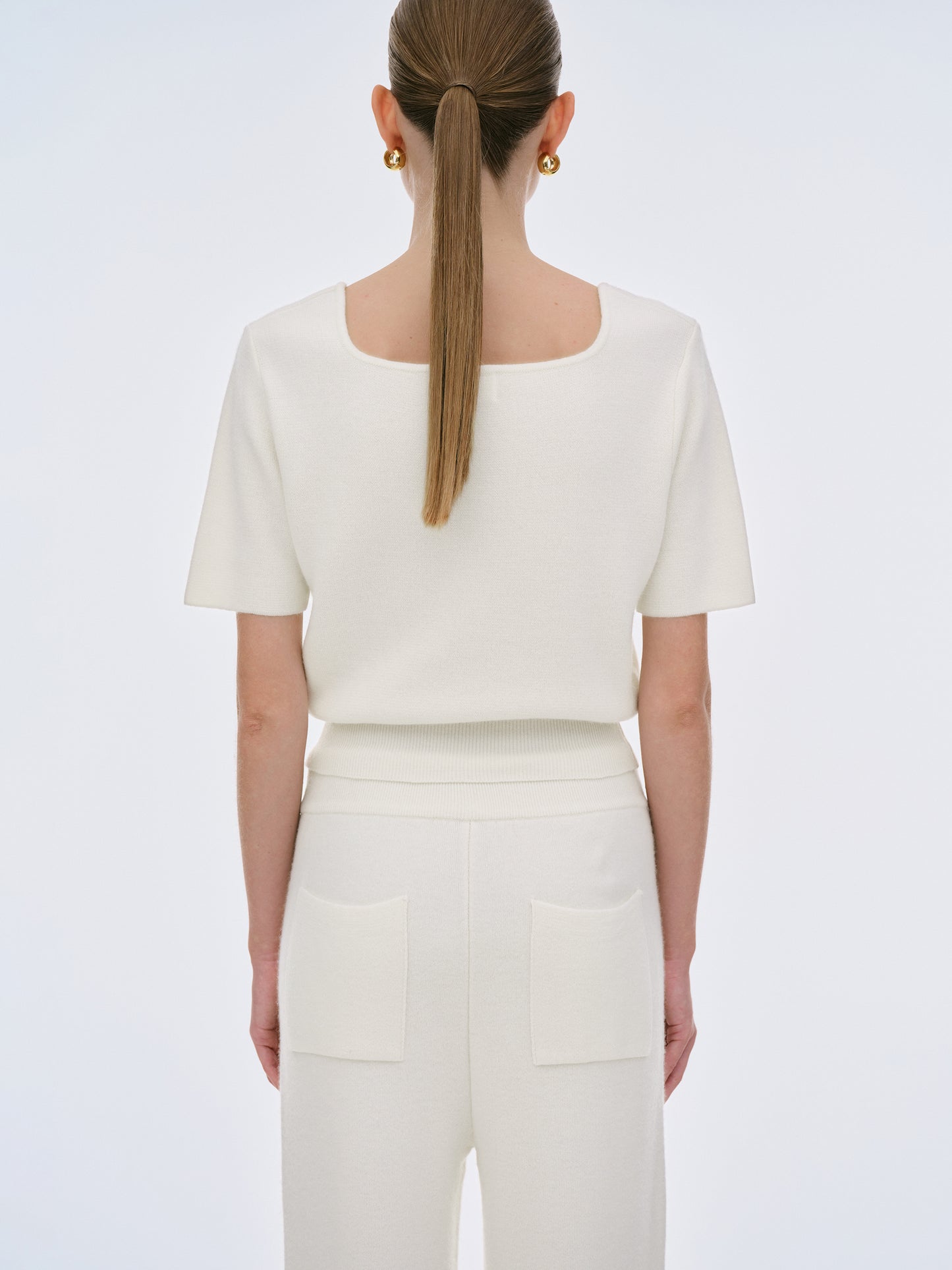 Fonteyn Cashmere Short Sleeve Knit, Cream