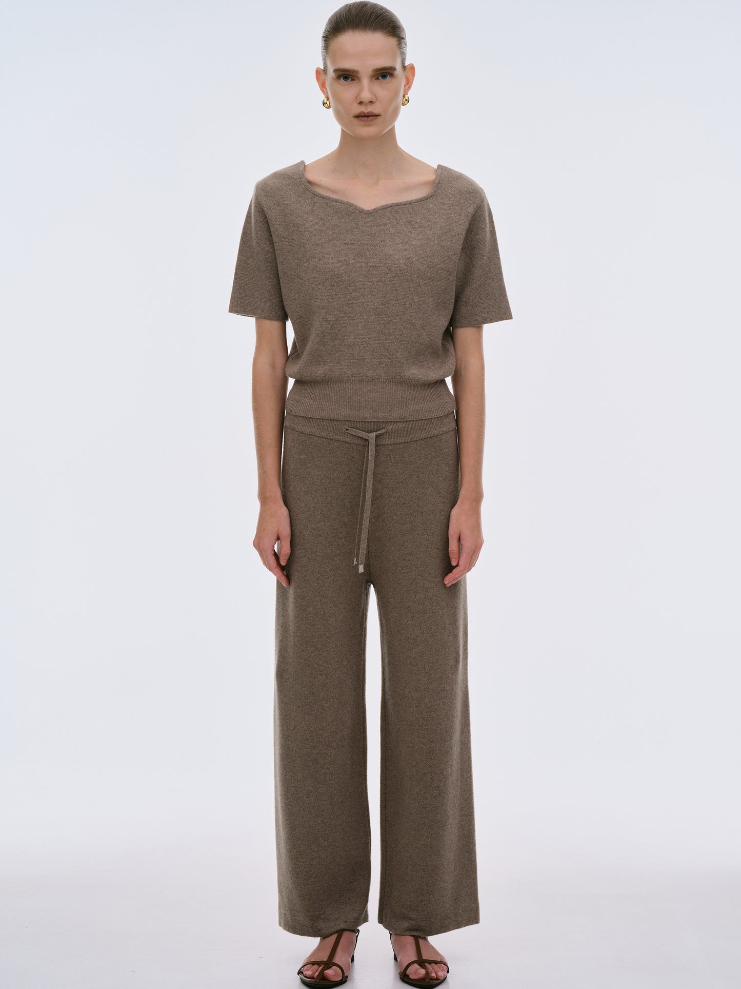 Fonteyn Cashmere Short Sleeve Knit, Mud