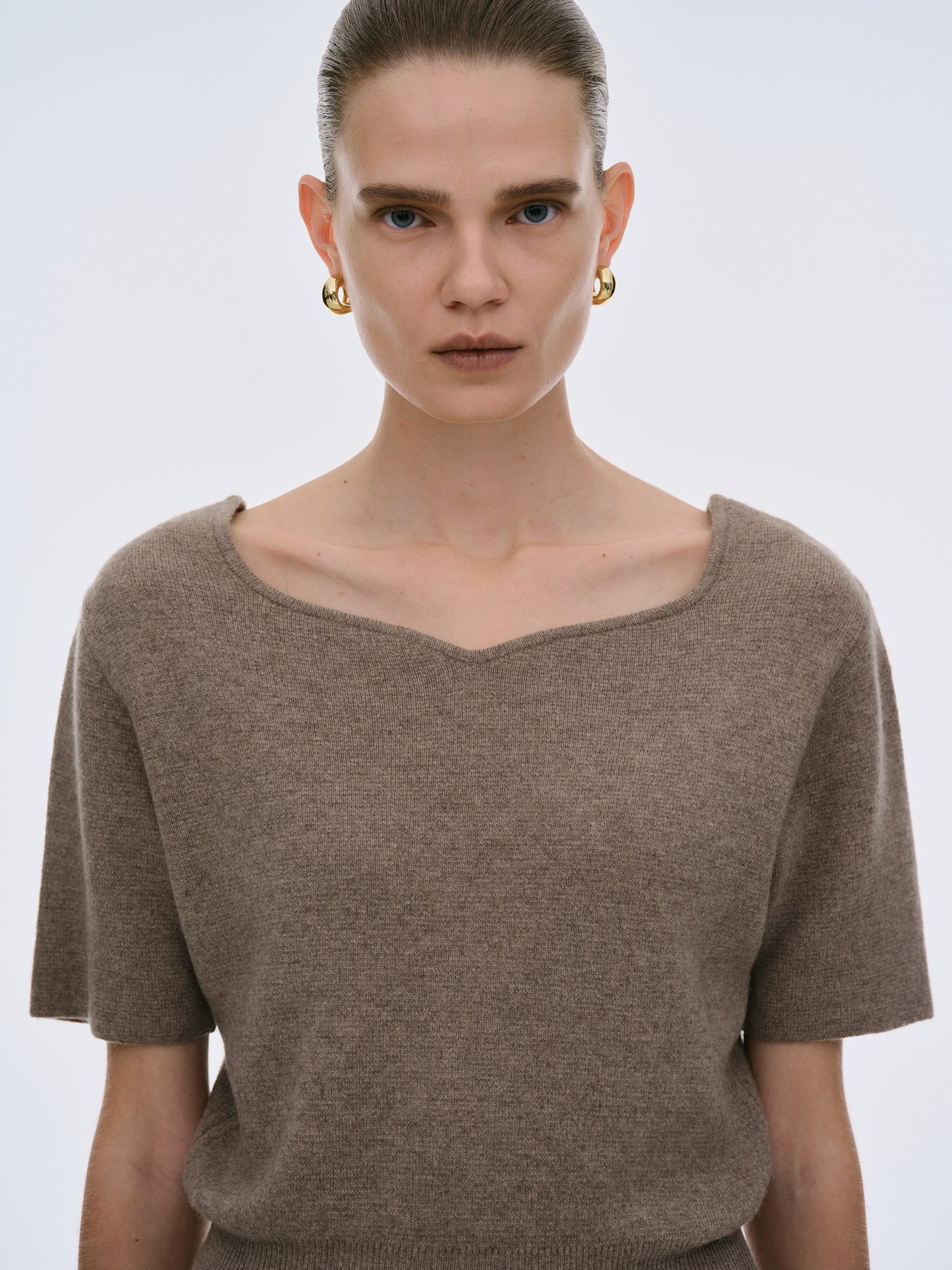 Fonteyn Cashmere Short Sleeve Knit, Mud