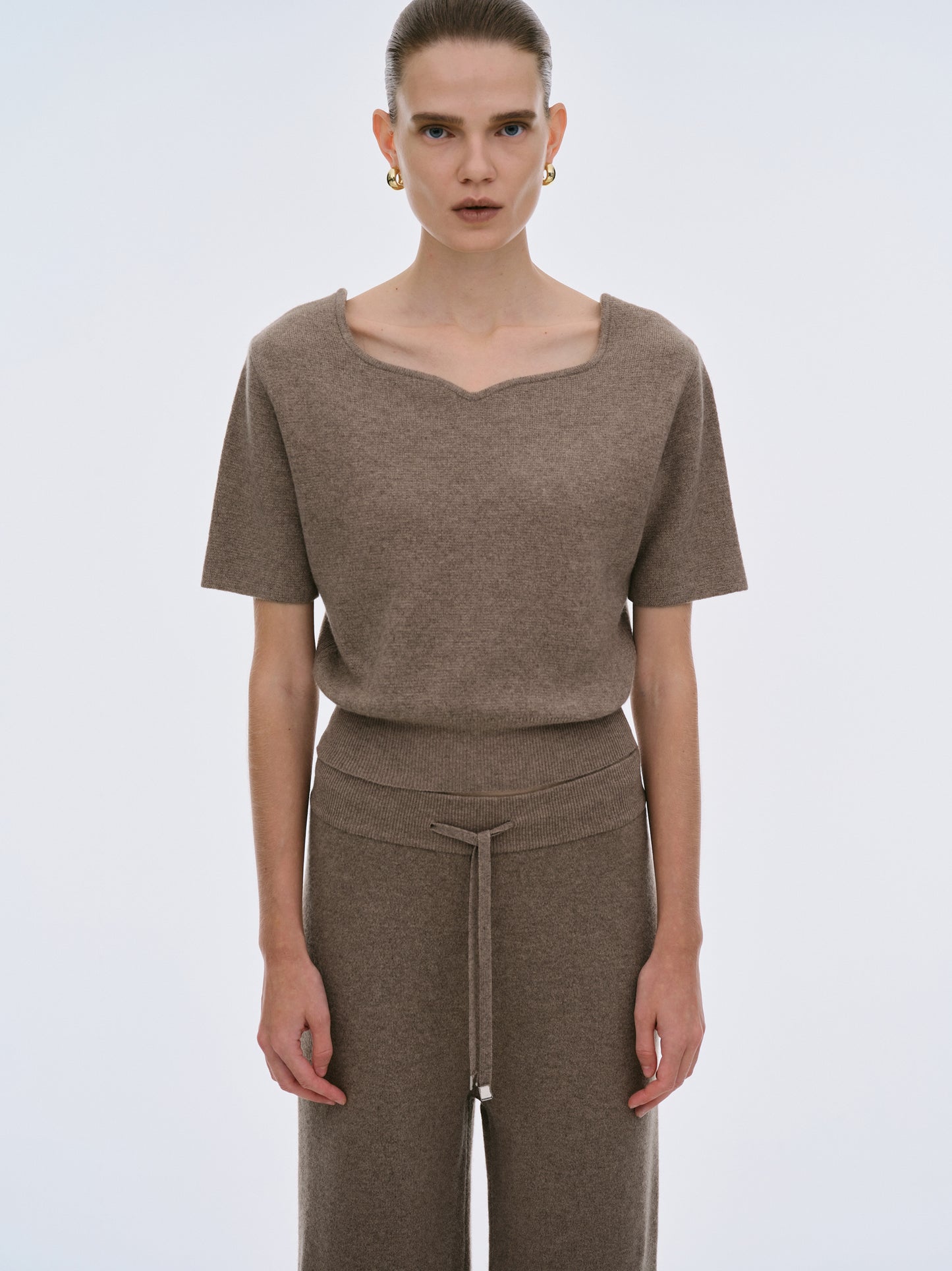 Fonteyn Cashmere Short Sleeve Knit, Mud