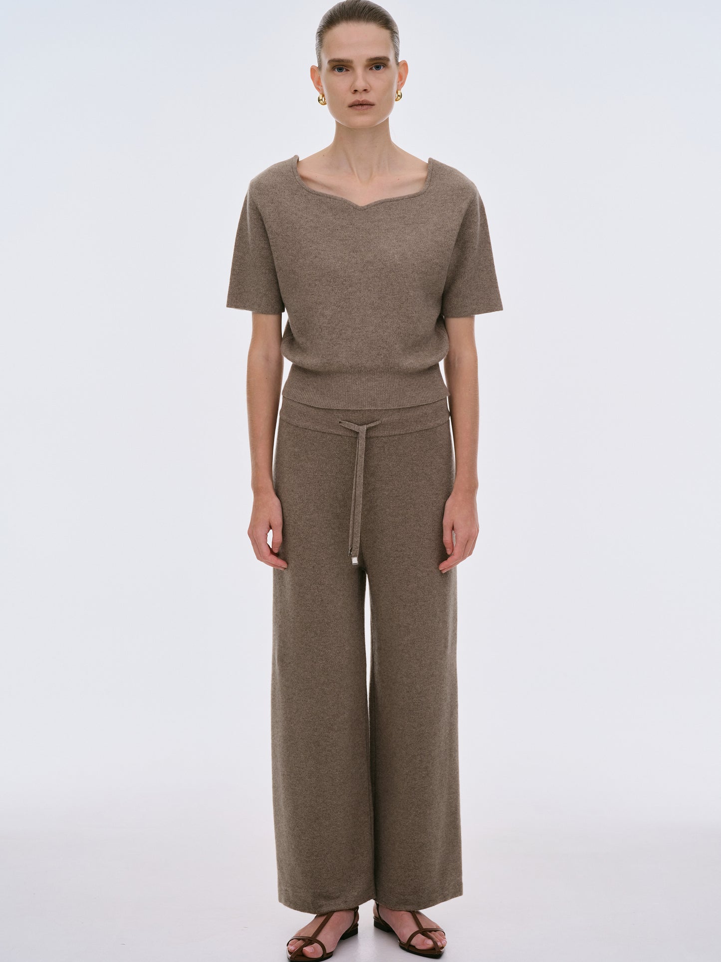 Fonteyn Cashmere Knit Pants, Mud